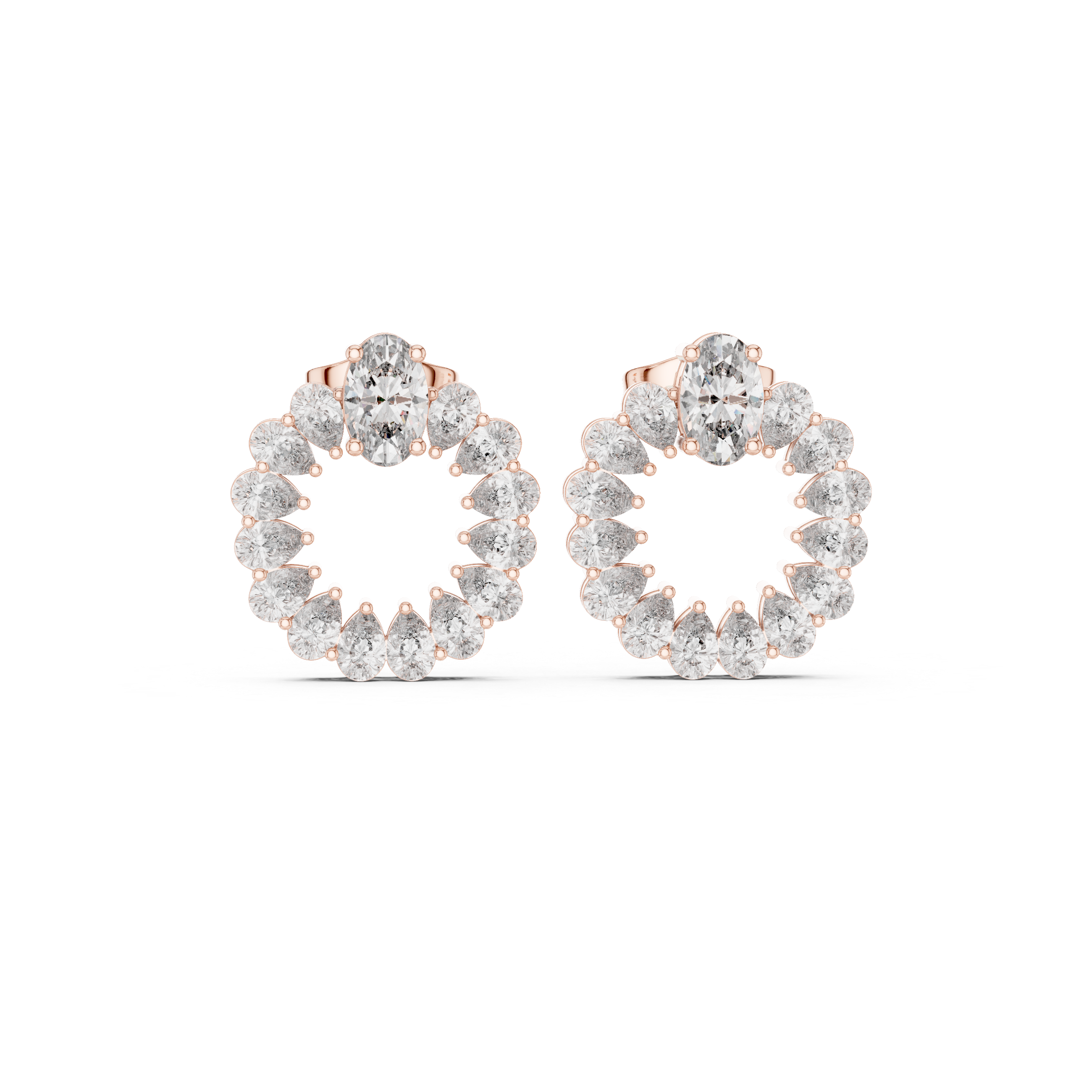 Luxury Pear-Cut Lab-Grown Diamond Cluster Stud Earrings