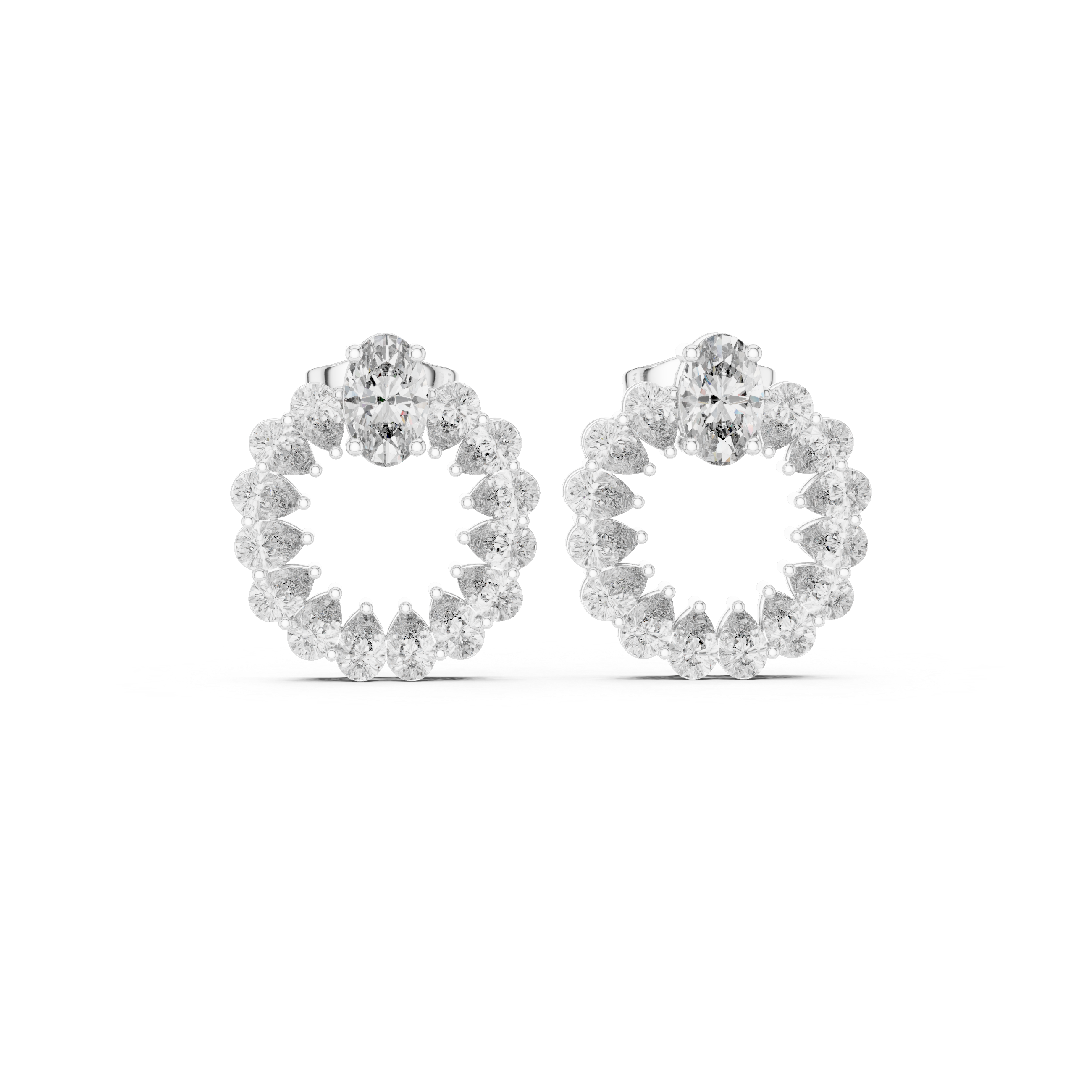 Luxury Pear-Cut Lab-Grown Diamond Cluster Stud Earrings