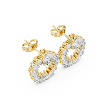 Luxury Pear-Cut Lab-Grown Diamond Cluster Stud Earrings