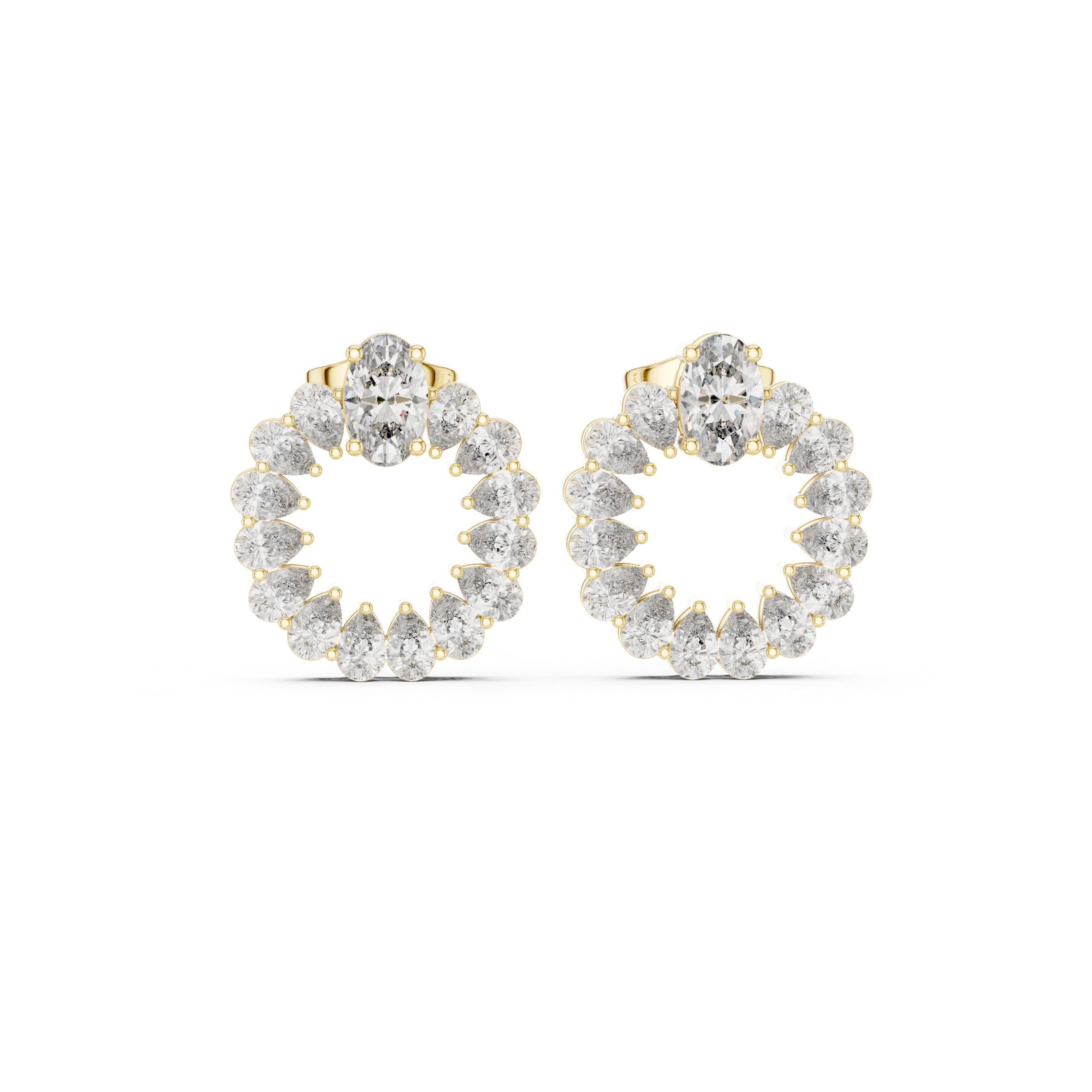 Luxury Pear-Cut Lab-Grown Diamond Cluster Stud Earrings