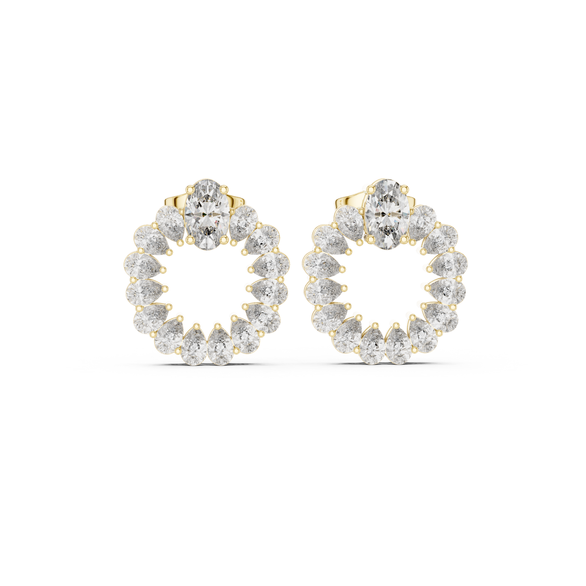 Luxury Pear-Cut Lab-Grown Diamond Cluster Stud Earrings