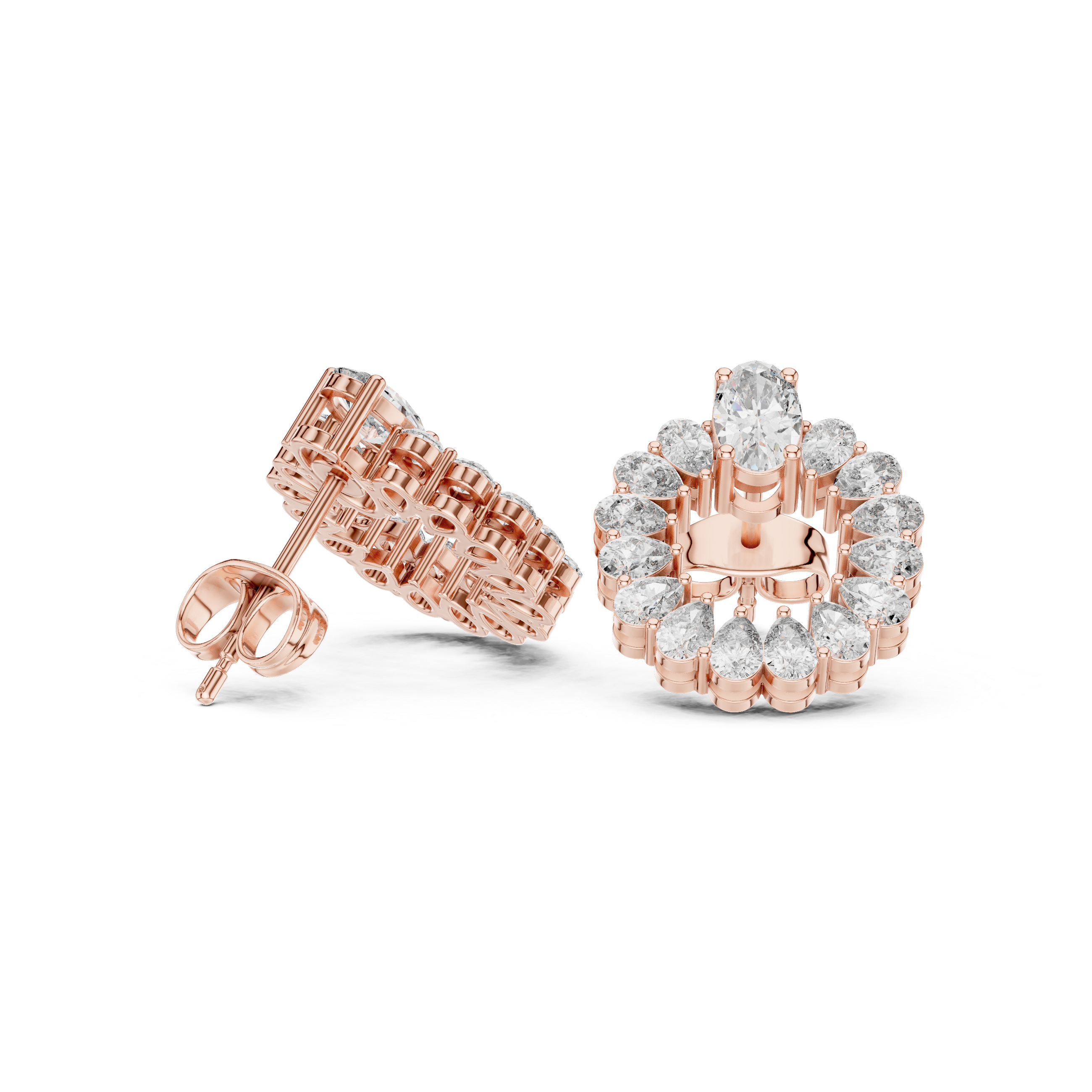 Luxury Pear-Cut Lab-Grown Diamond Cluster Stud Earrings