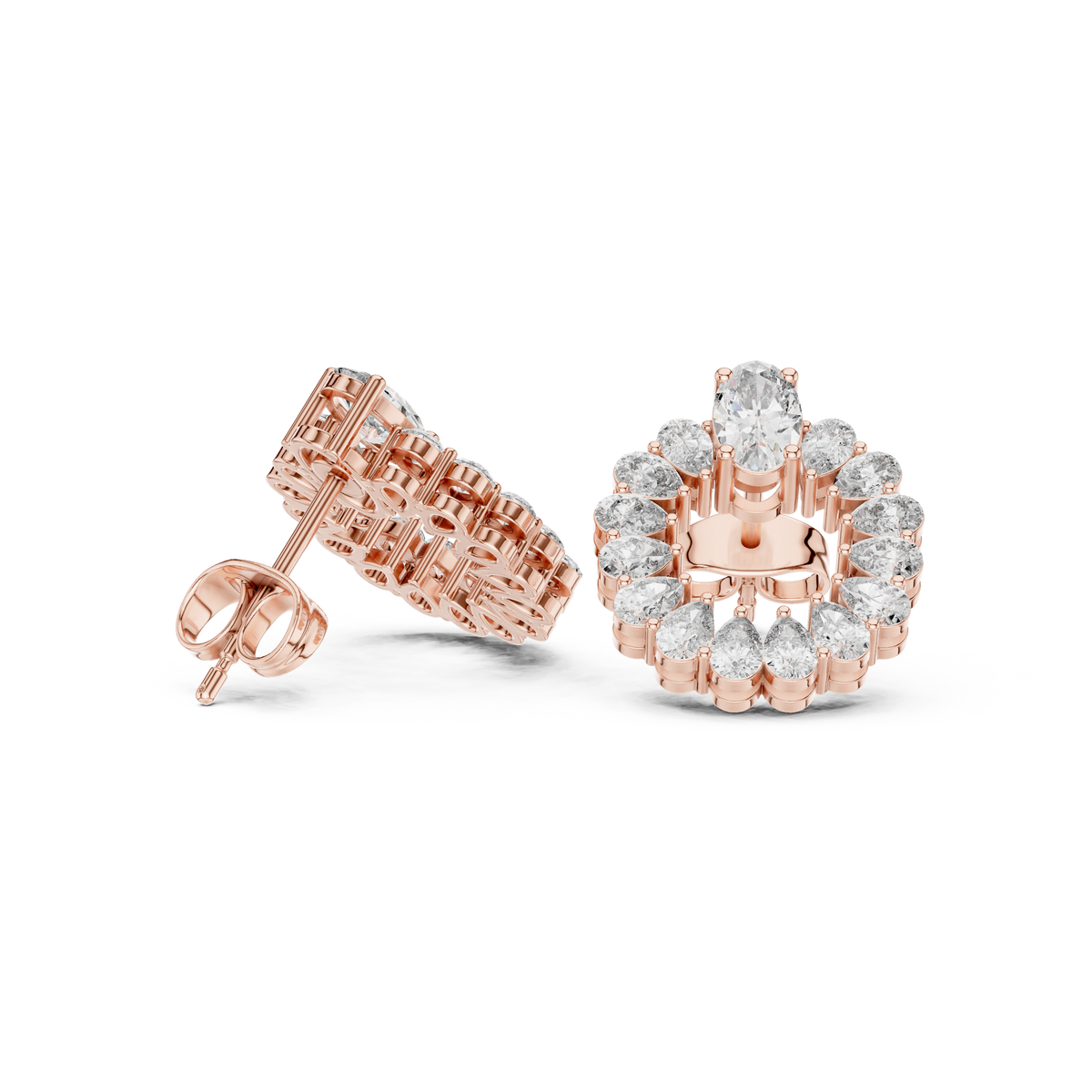 Luxury Pear-Cut Lab-Grown Diamond Cluster Stud Earrings