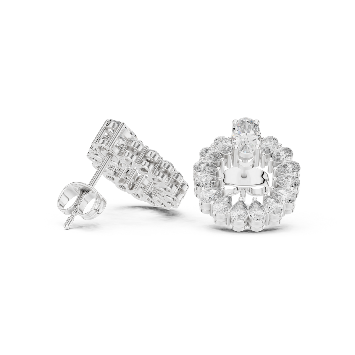 Luxury Pear-Cut Lab-Grown Diamond Cluster Stud Earrings