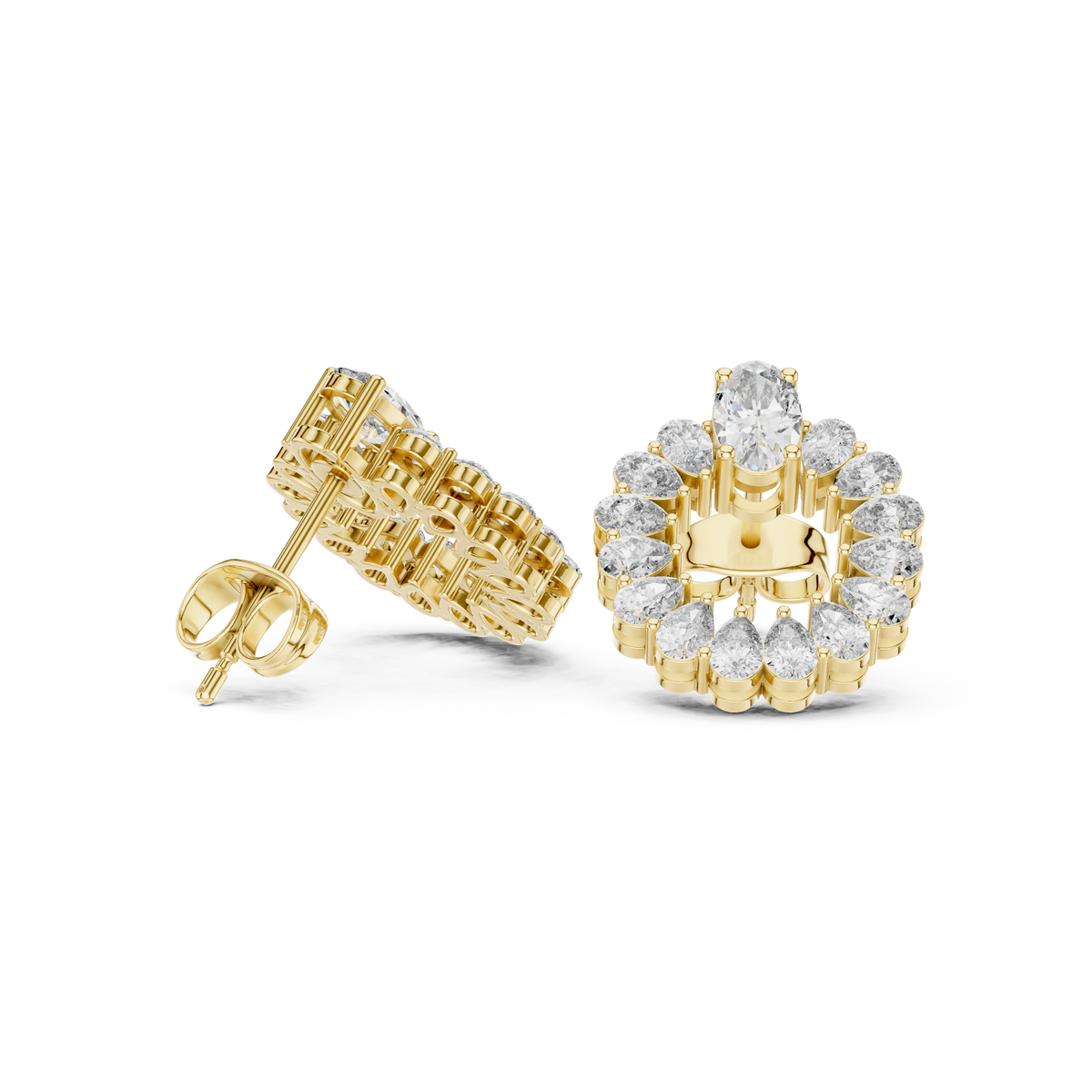 Luxury Pear-Cut Lab-Grown Diamond Cluster Stud Earrings