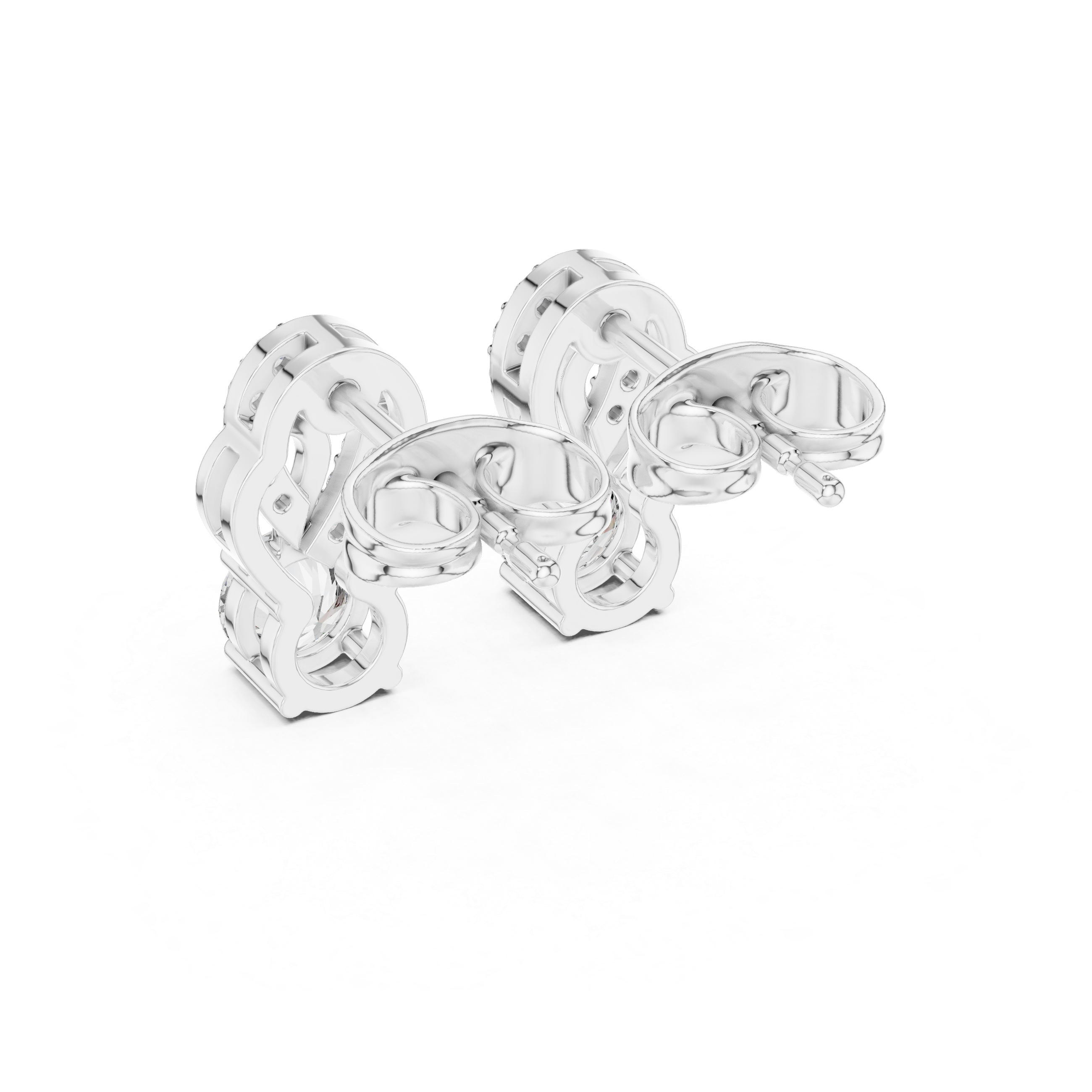 Luxury Round Lab-Grown Diamond Drop Stud Earrings in 14K Gold