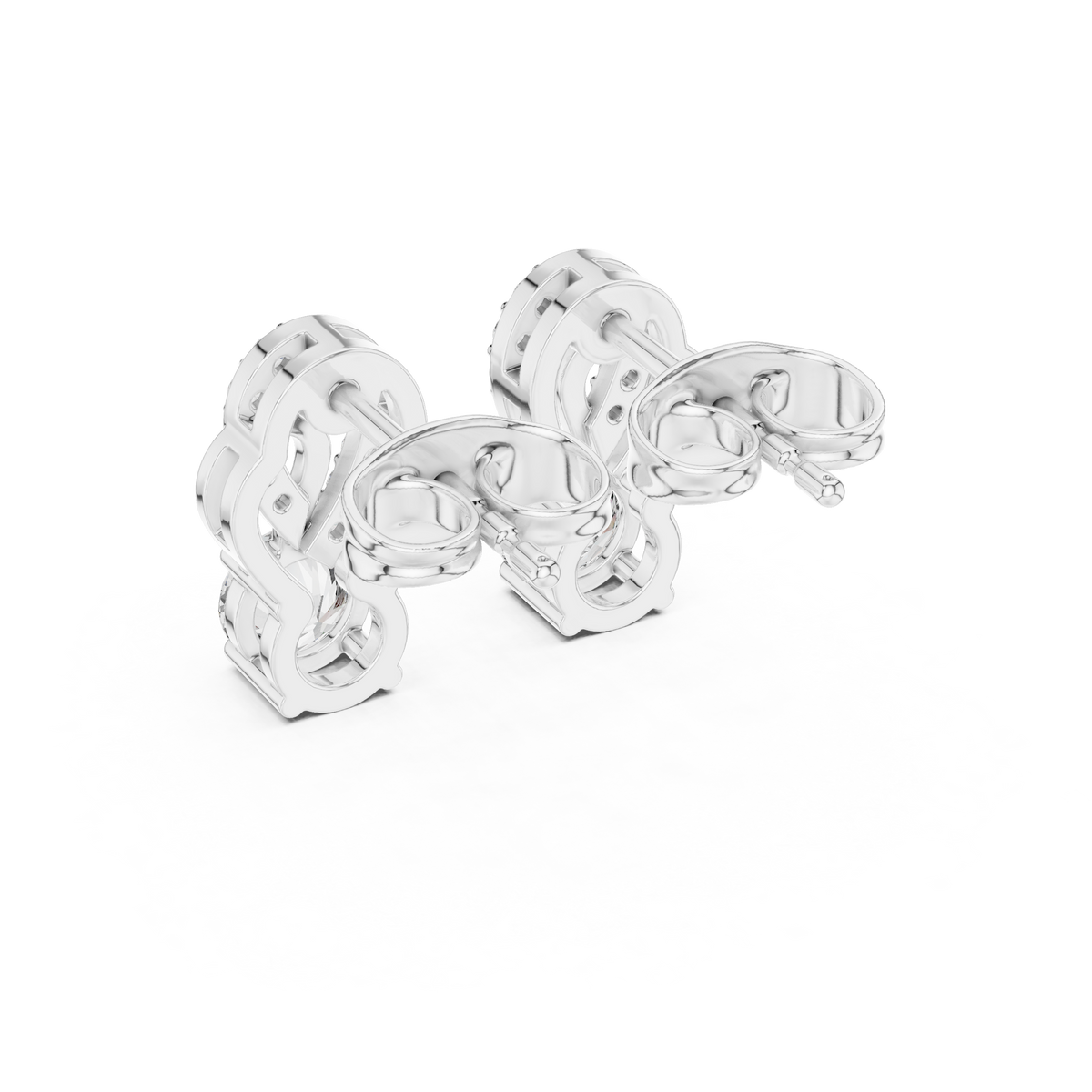 Luxury Round Lab-Grown Diamond Drop Stud Earrings in 14K Gold