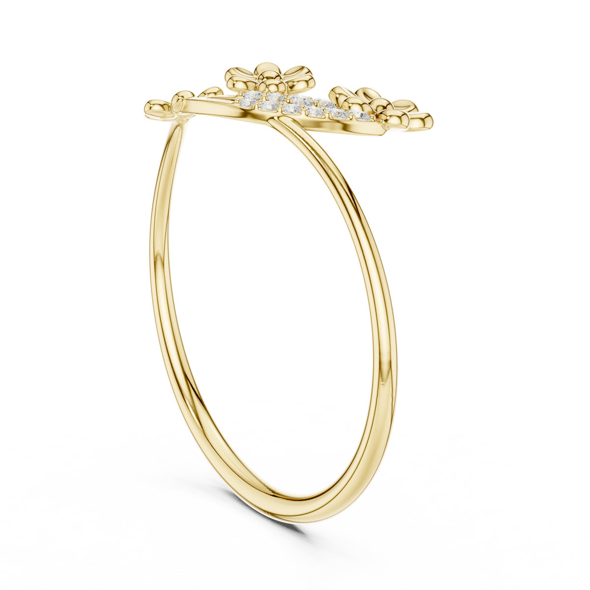 Floral Diamond Cluster Ring in 18K Gold