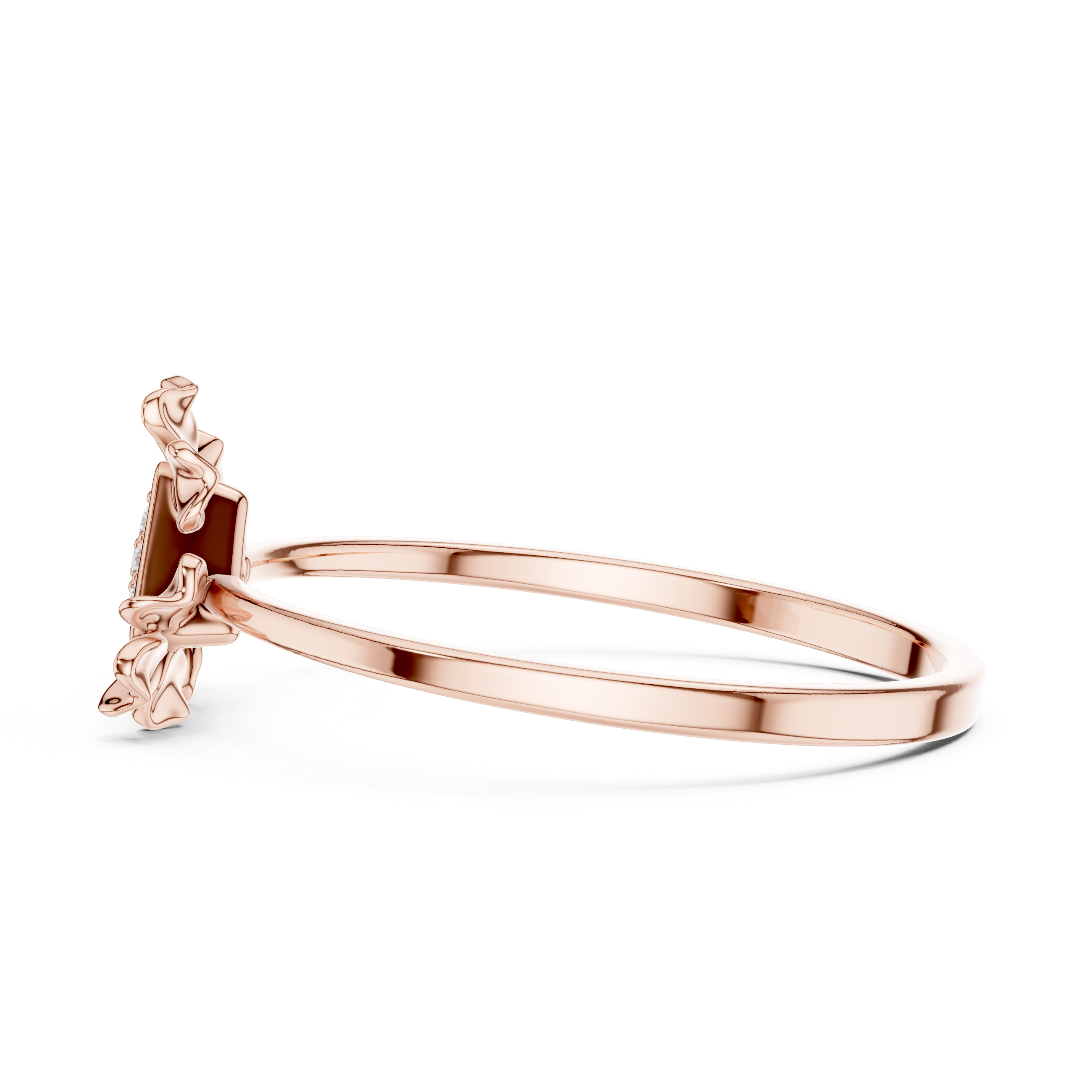 Triangle Bloom Diamond Ring in 18K Gold