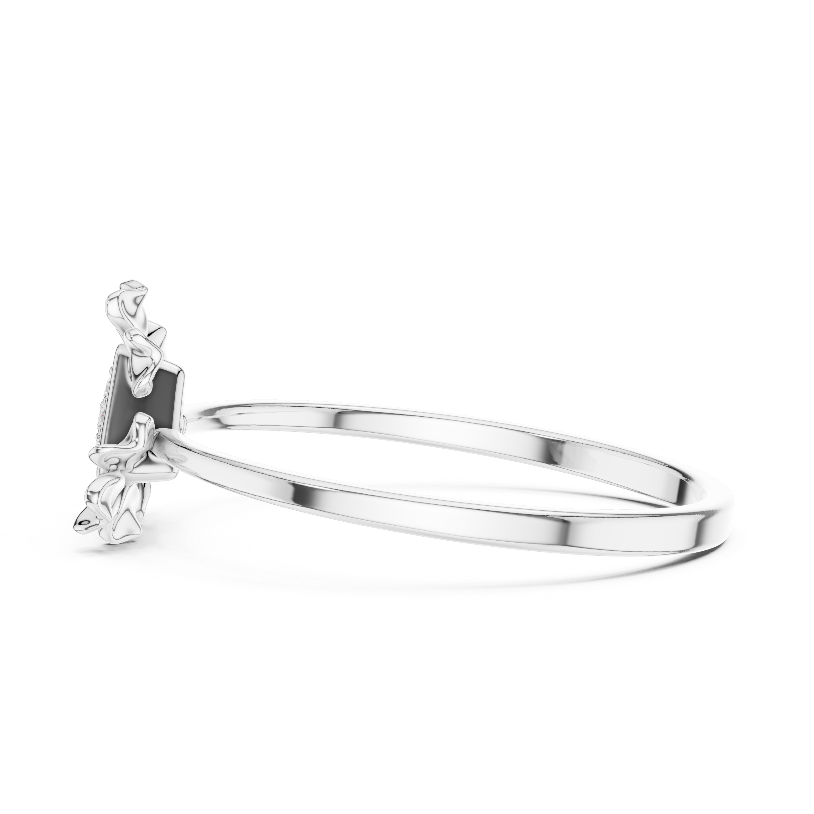 Triangle Bloom Diamond Ring in 18K Gold