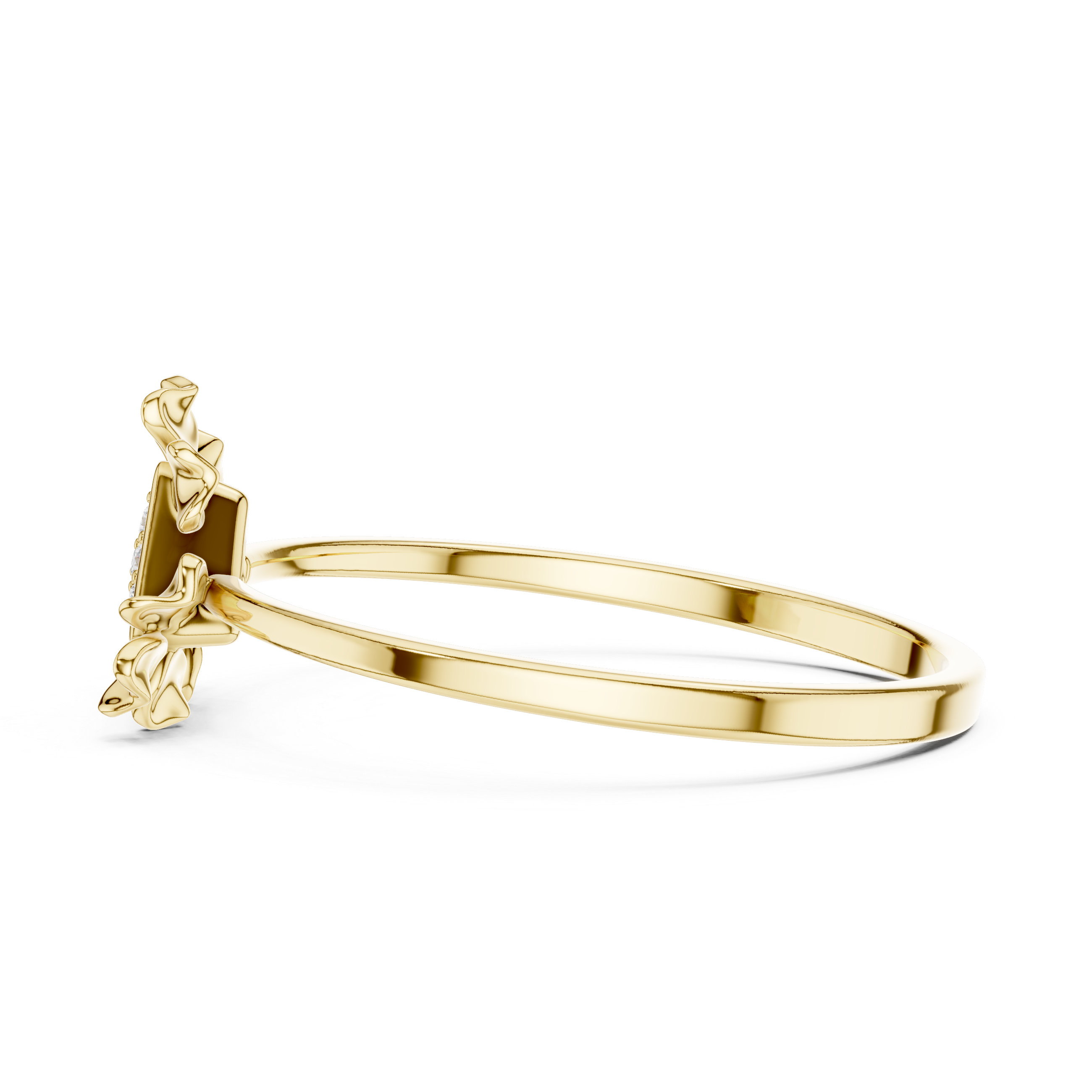 Triangle Bloom Diamond Ring in 18K Gold