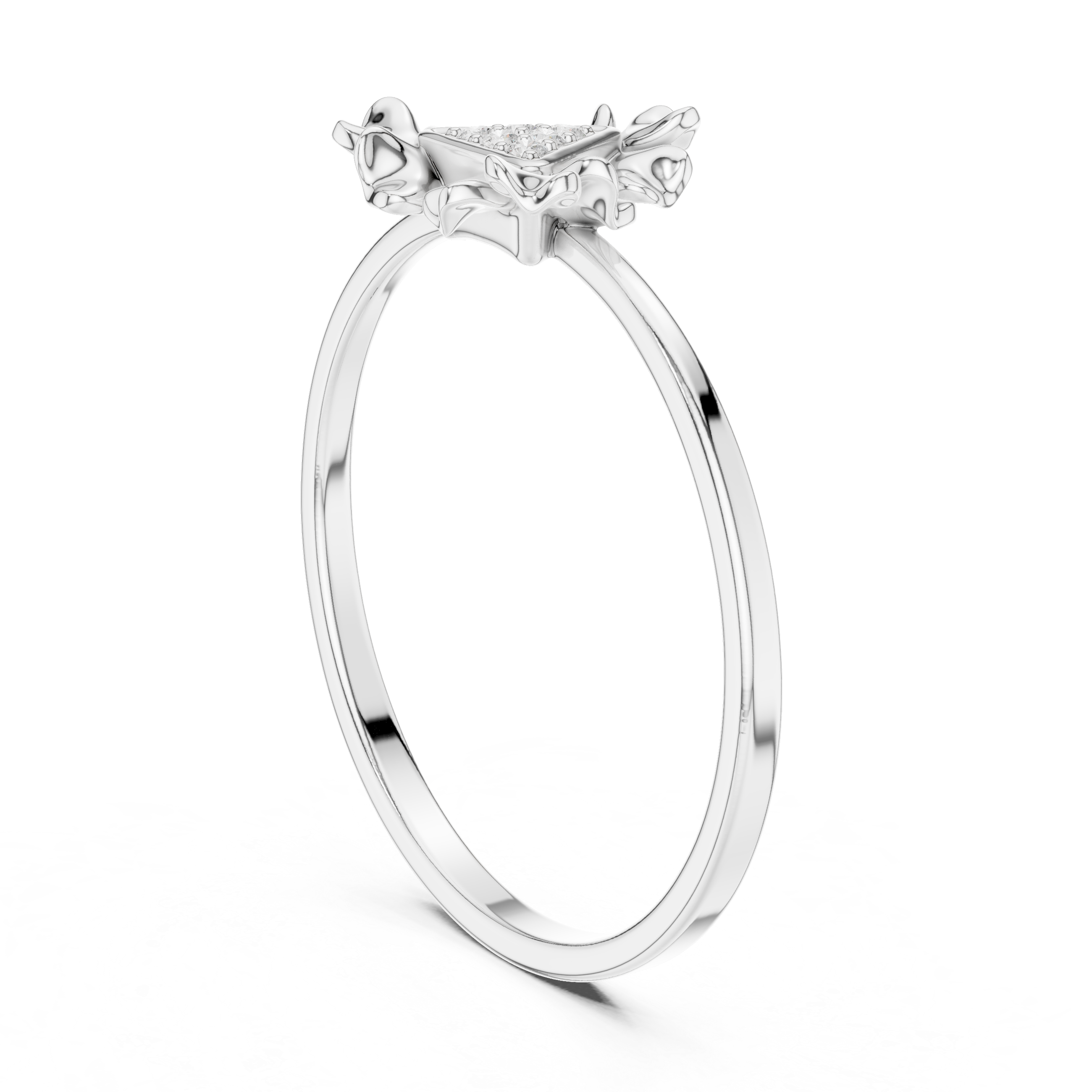 Triangle Bloom Diamond Ring in 18K Gold
