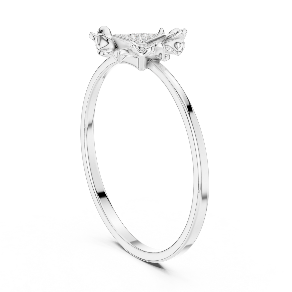 Triangle Bloom Diamond Ring in 18K Gold