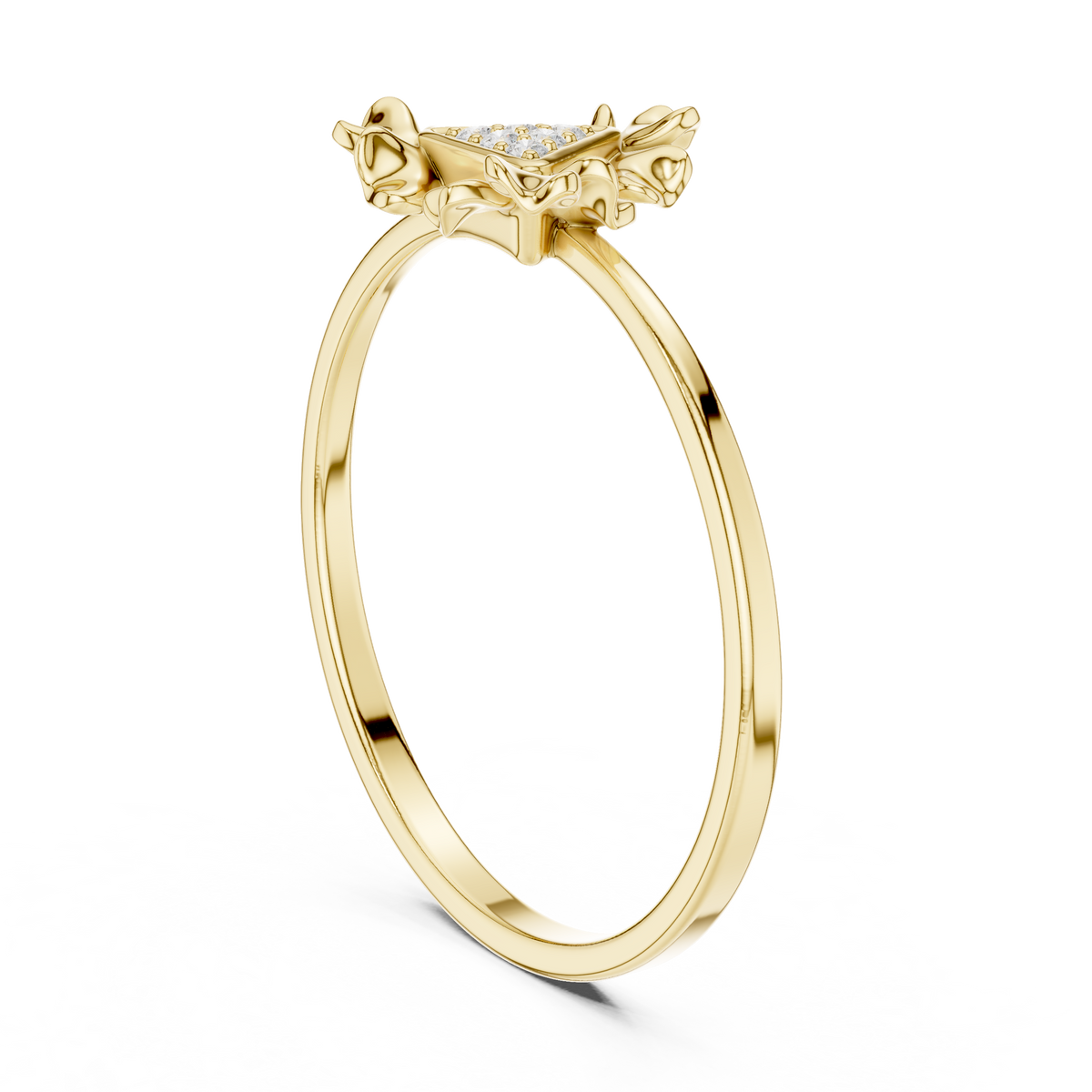 Triangle Bloom Diamond Ring in 18K Gold