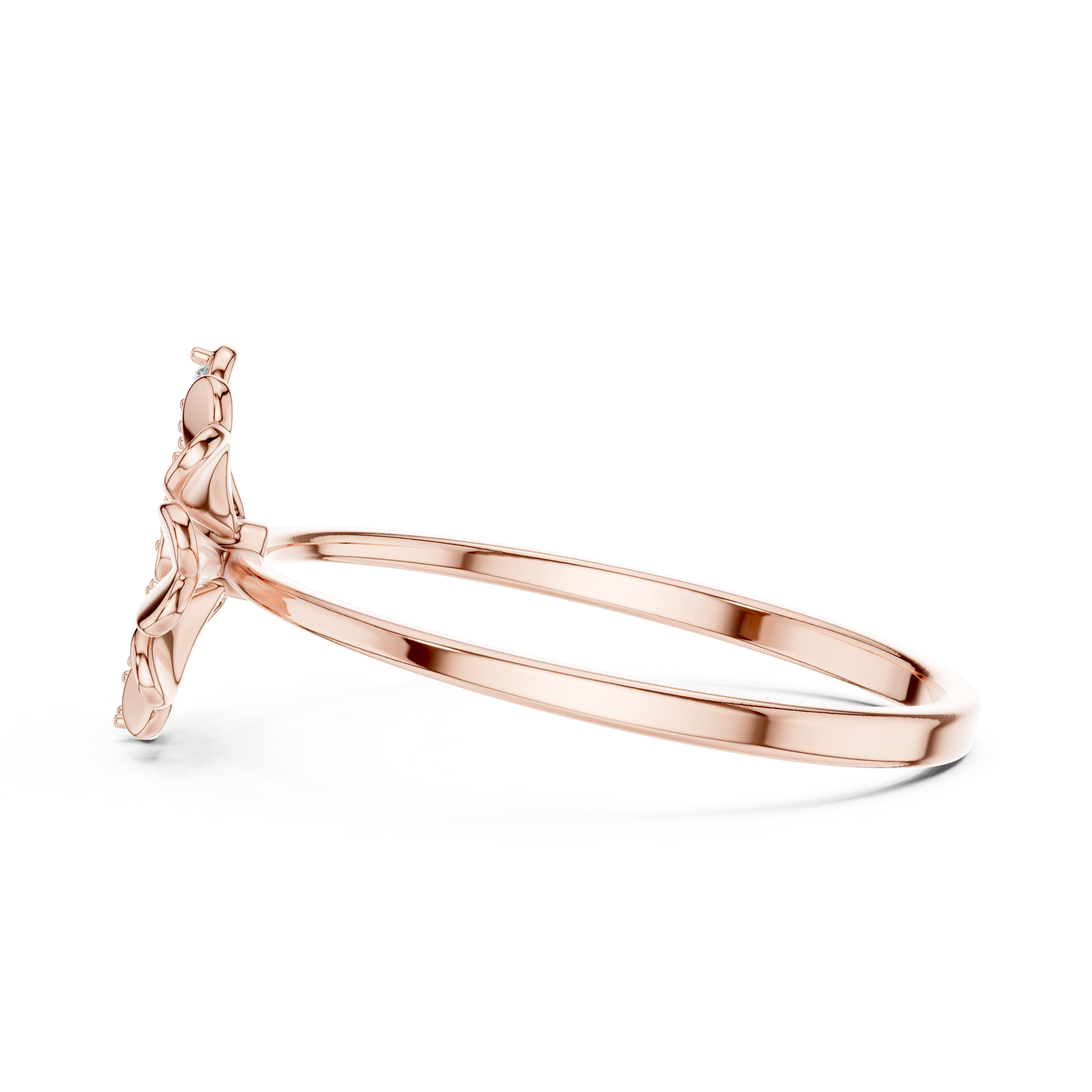 Floral Halo Diamond Ring in 18K Gold