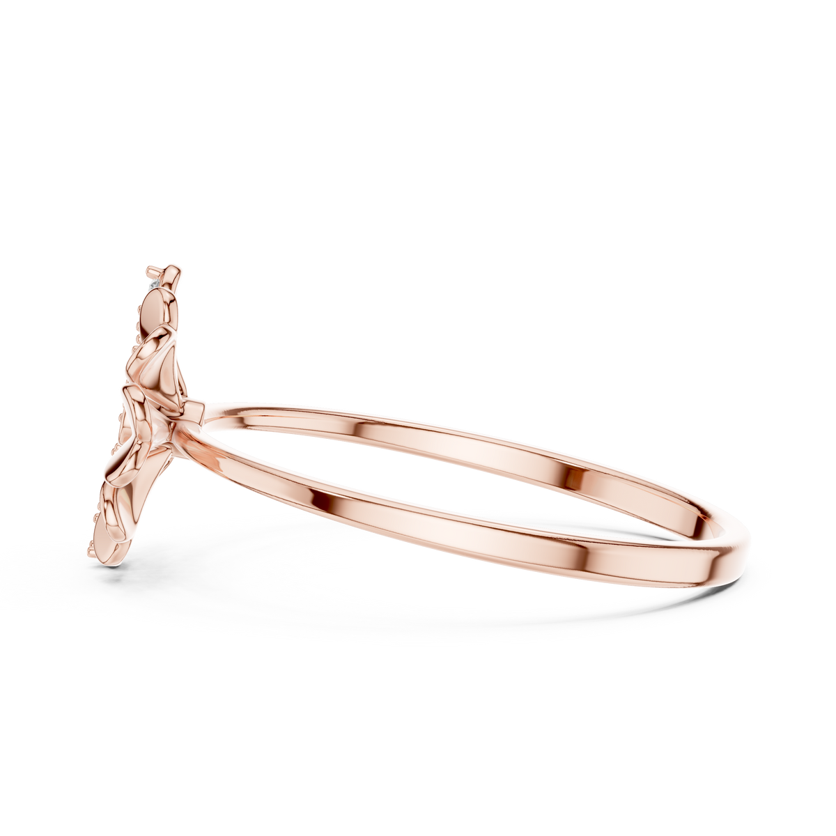 Floral Halo Diamond Ring in 18K Gold