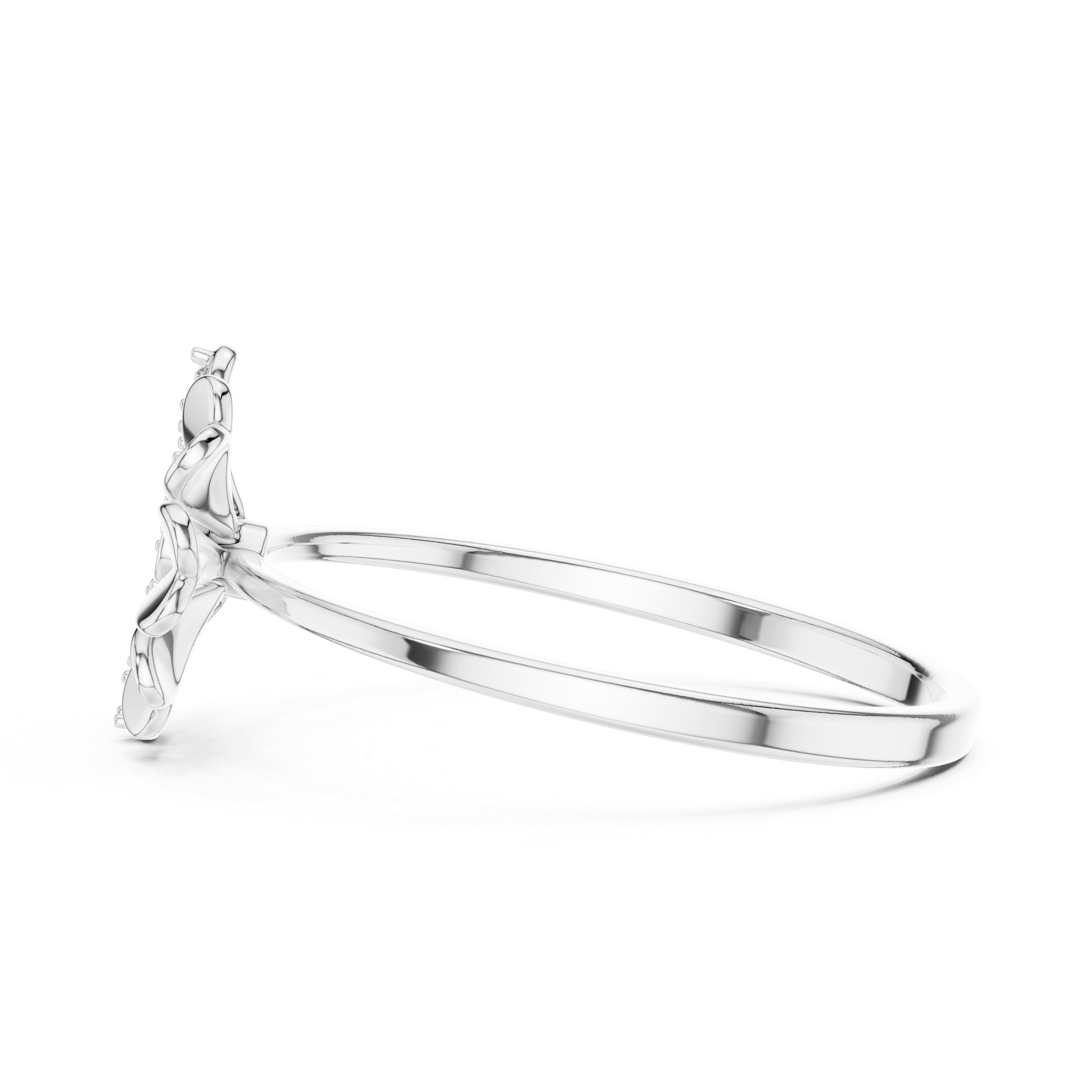 Floral Halo Diamond Ring in 18K Gold