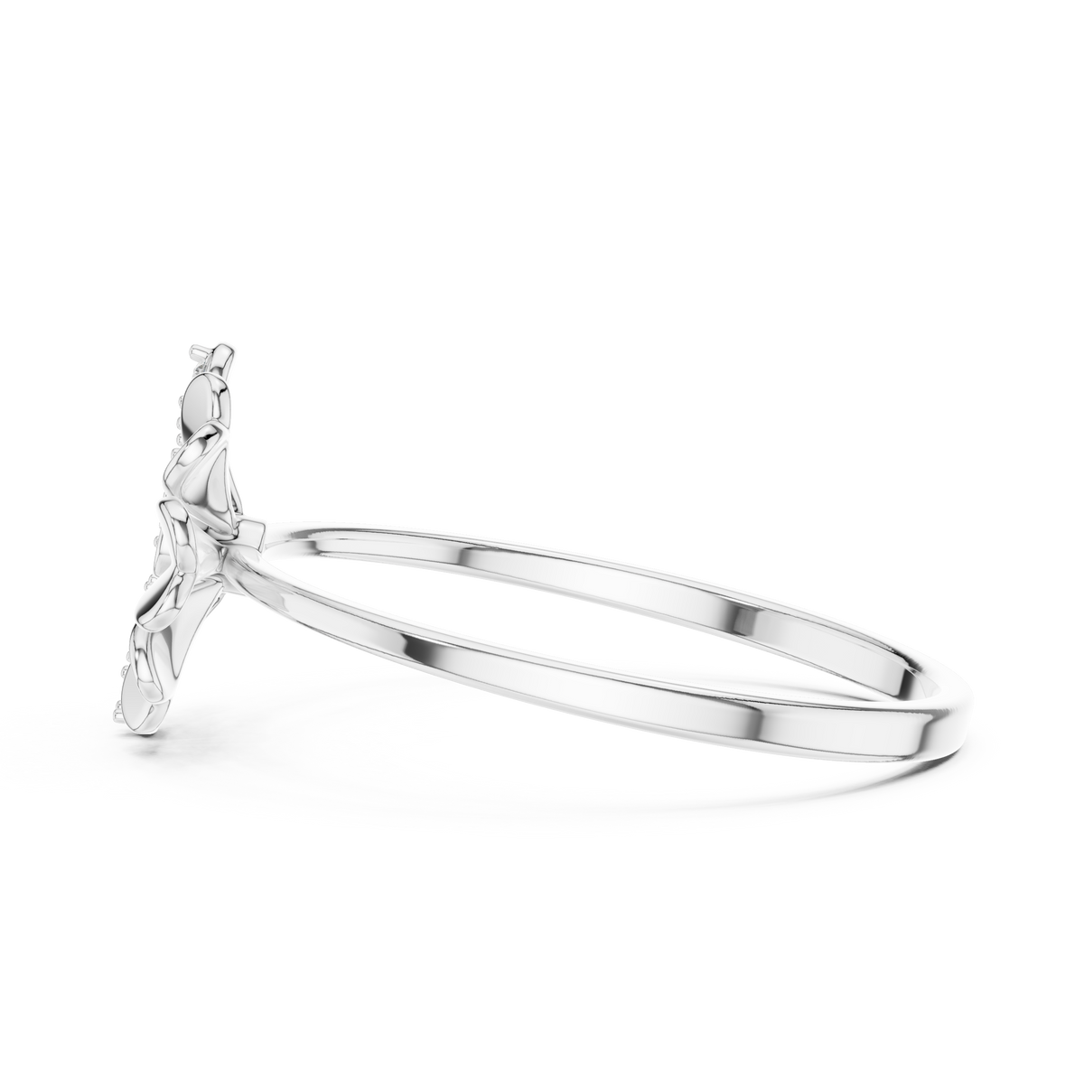 Floral Halo Diamond Ring in 18K Gold