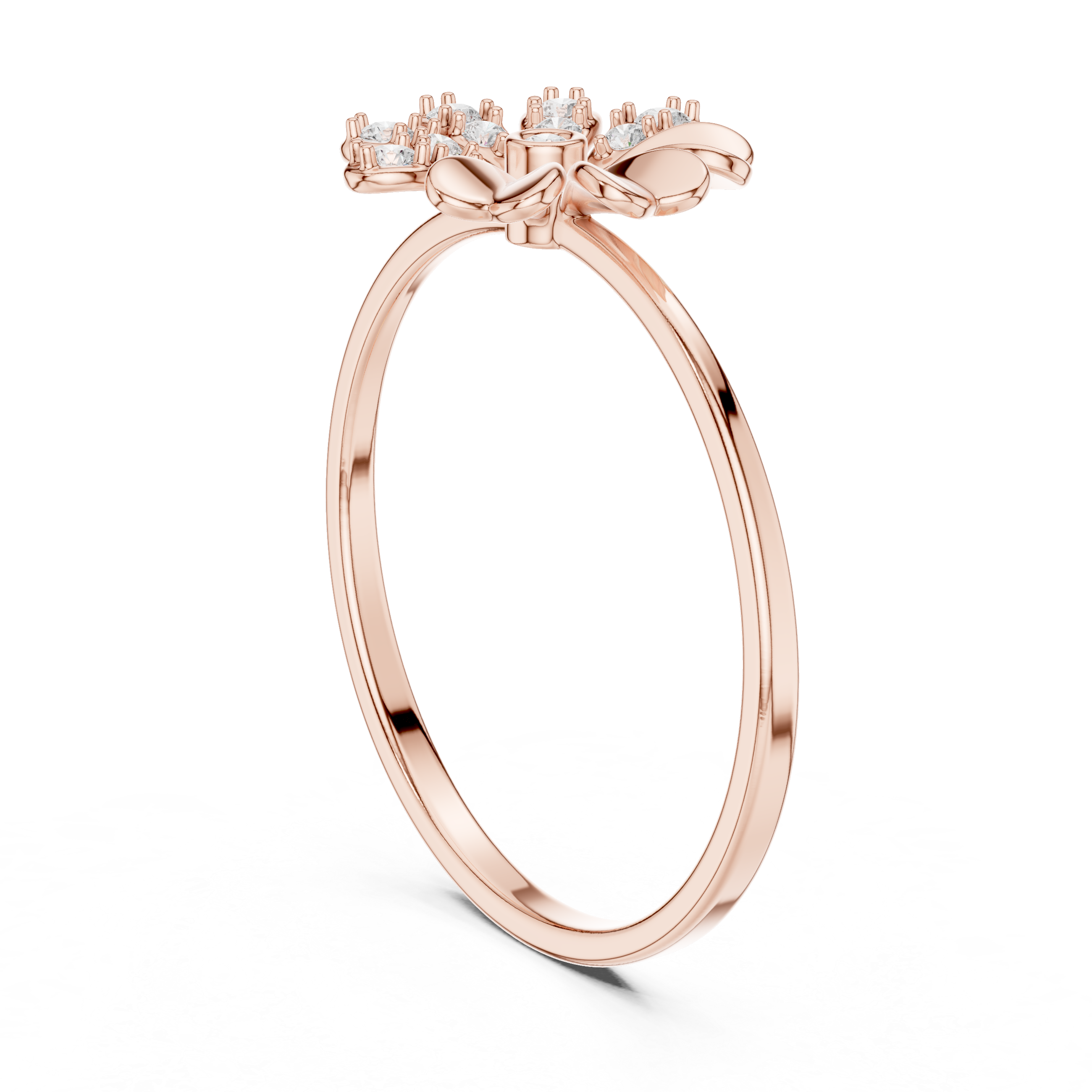Floral Halo Diamond Ring in 18K Gold