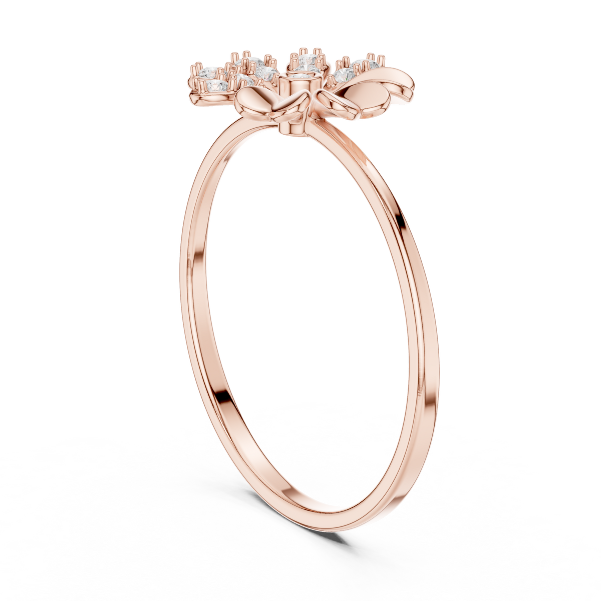 Floral Halo Diamond Ring in 18K Gold