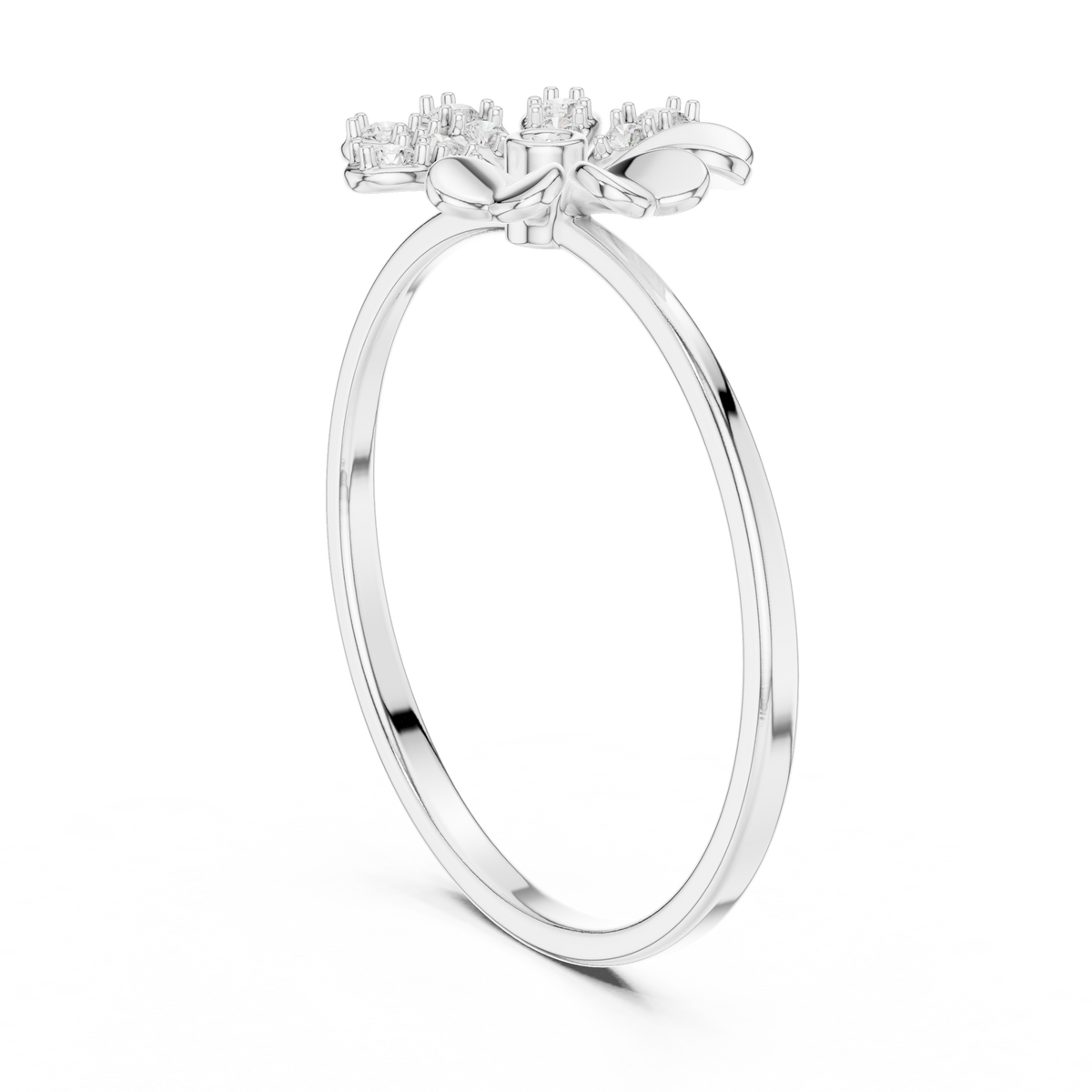 Floral Halo Diamond Ring in 18K Gold