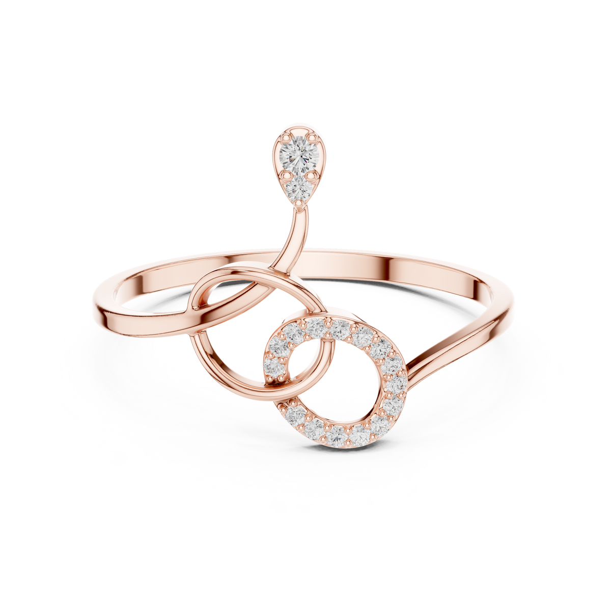 Infinity Swirl Diamond Ring in 18K Gold