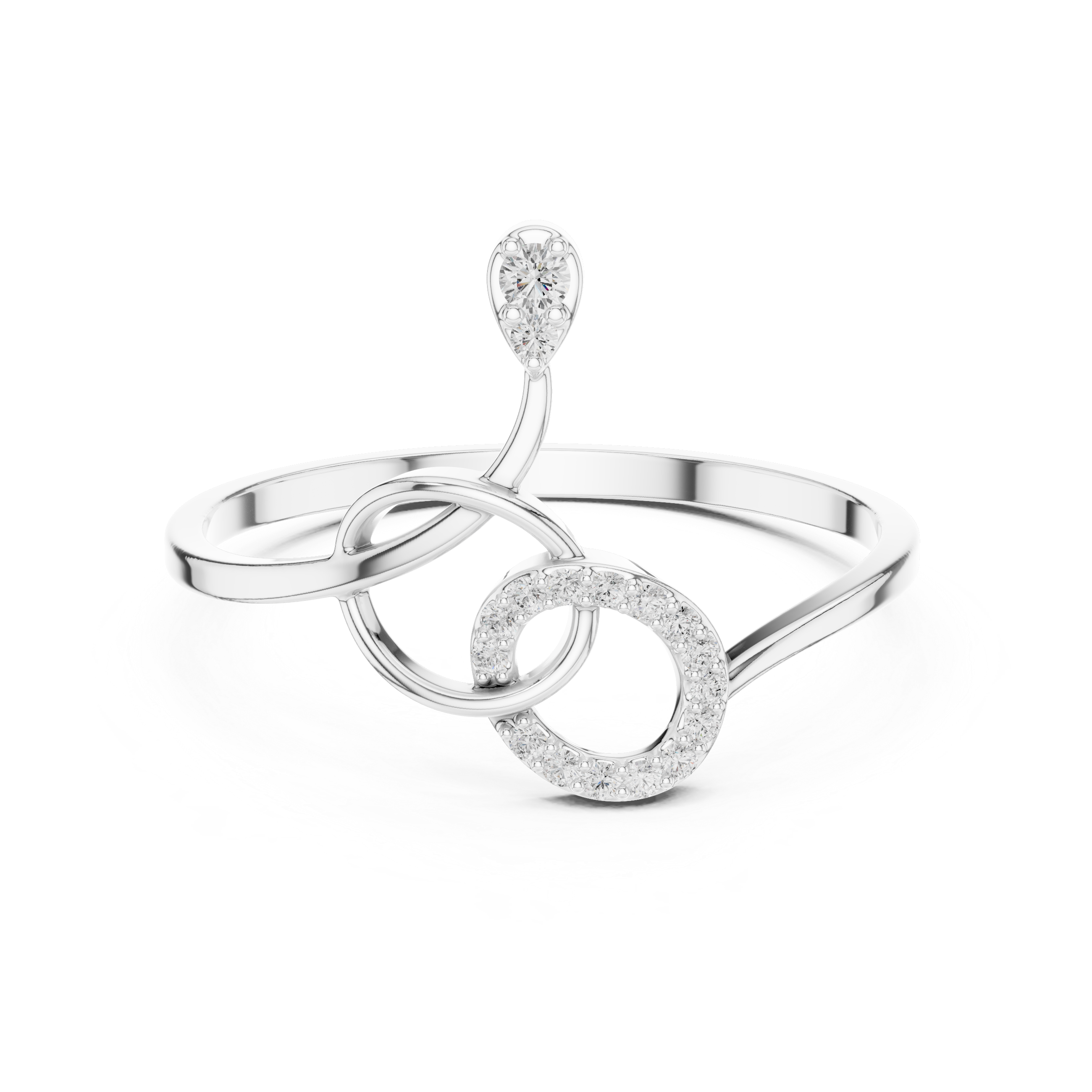 Infinity Swirl Diamond Ring in 18K Gold