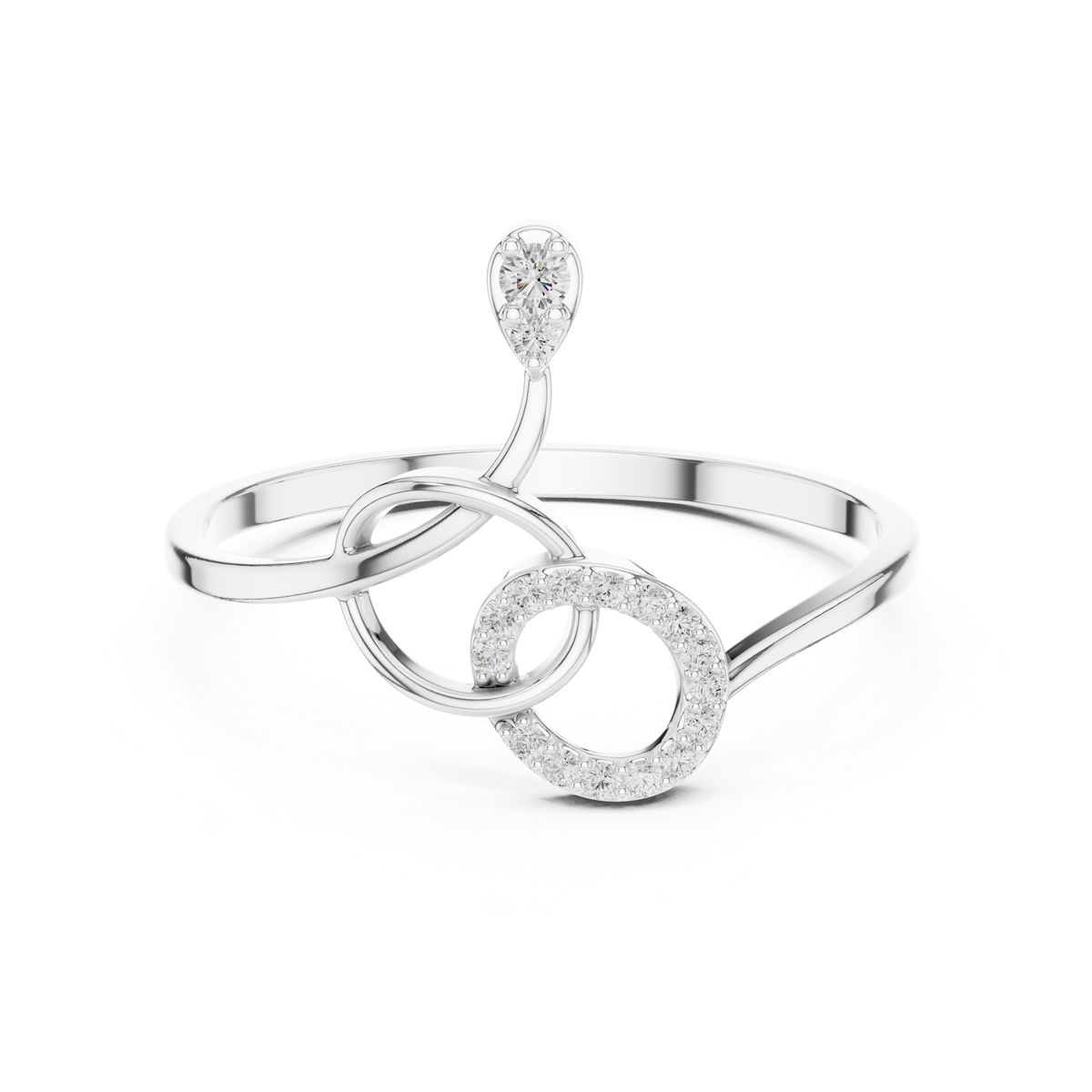 Infinity Swirl Diamond Ring in 18K Gold