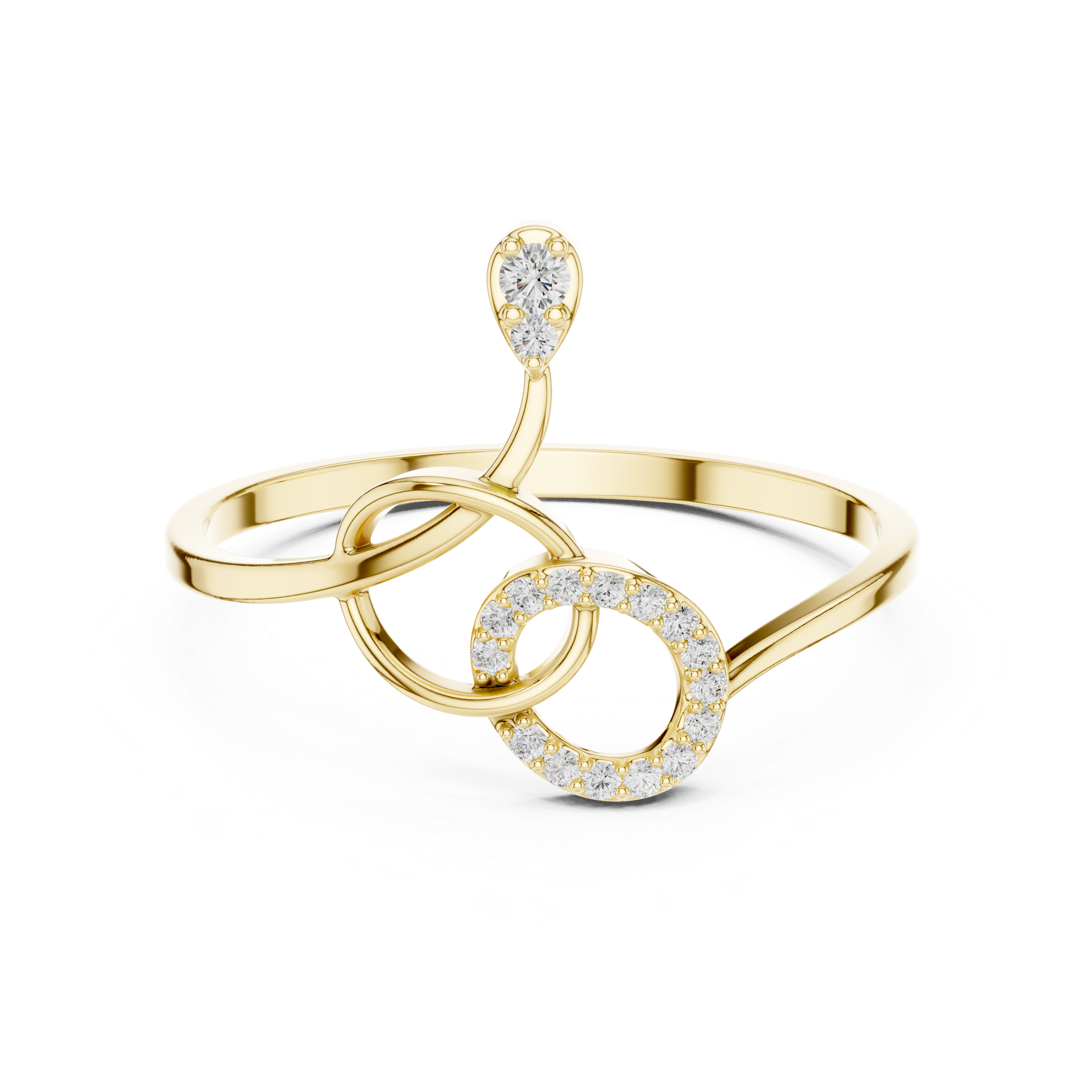 Infinity Swirl Diamond Ring in 18K Gold