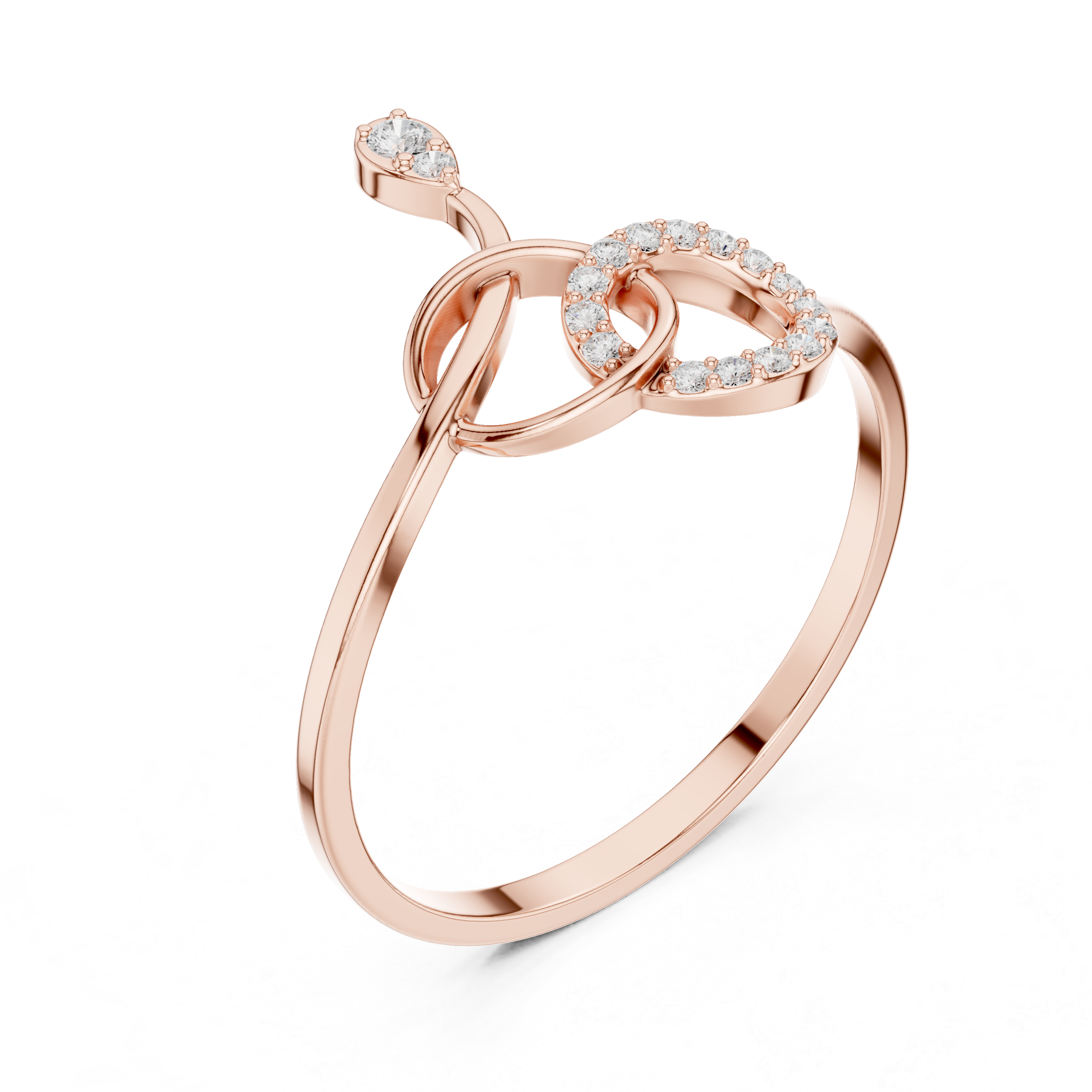 Infinity Swirl Diamond Ring in 18K Gold