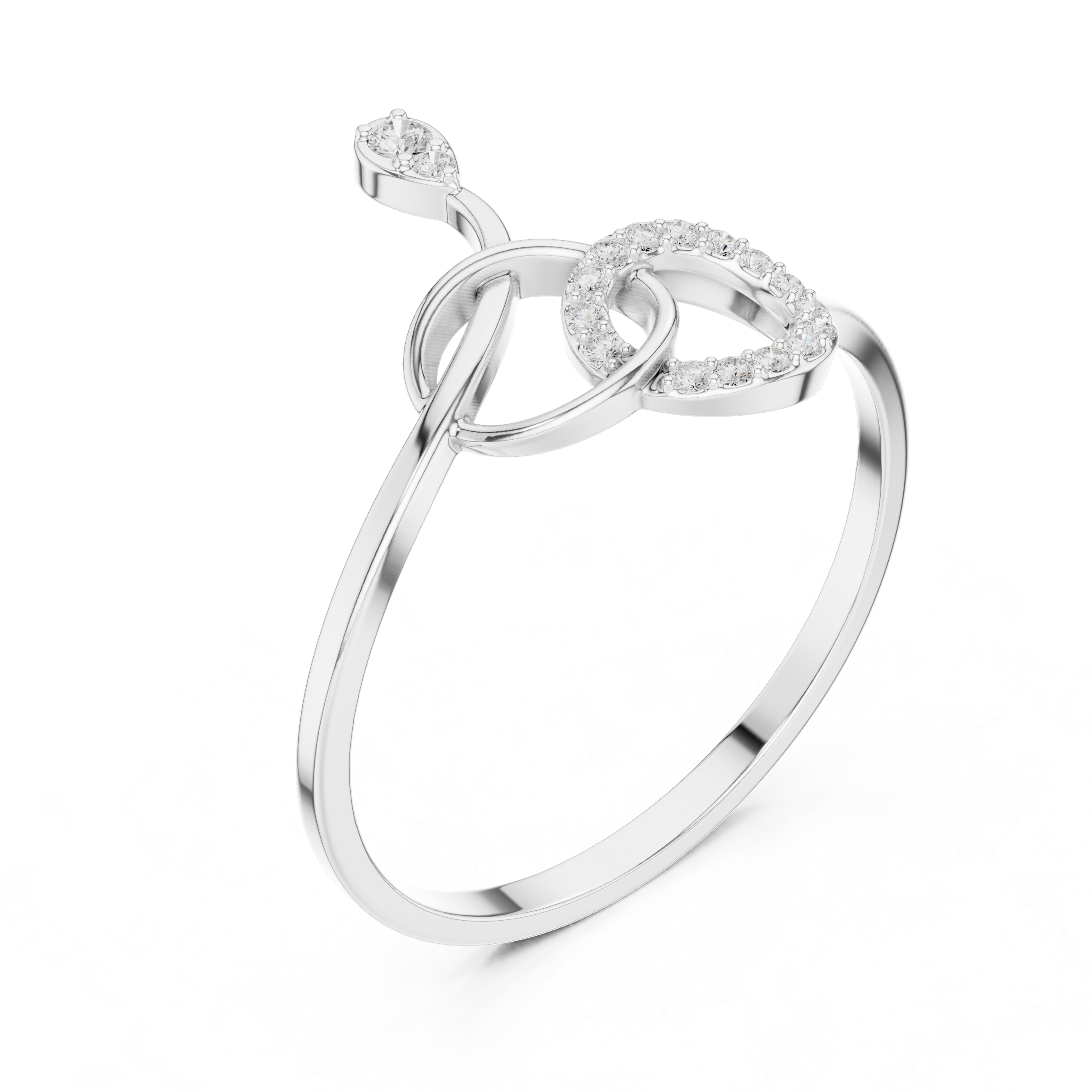 Infinity Swirl Diamond Ring in 18K Gold