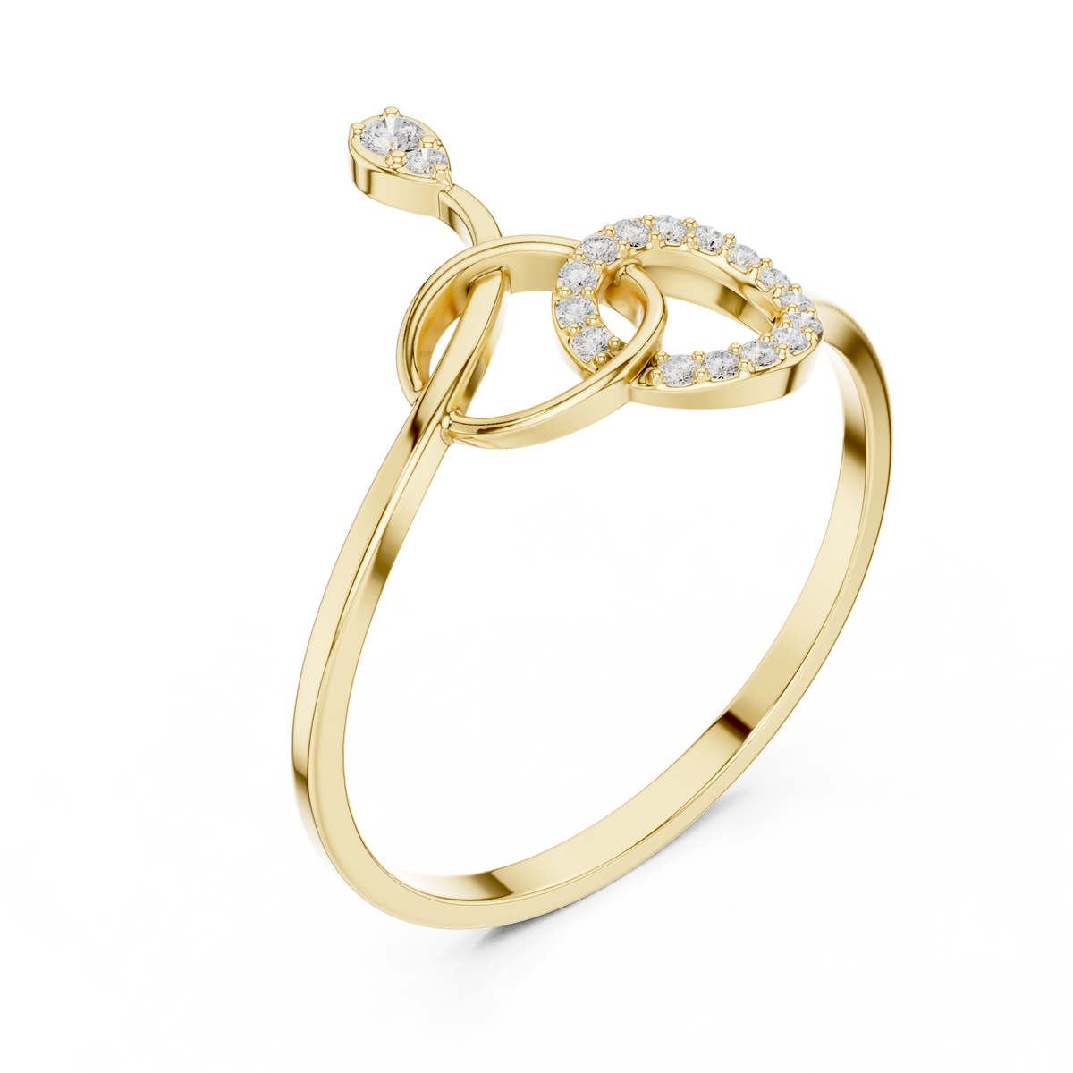 Infinity Swirl Diamond Ring in 18K Gold