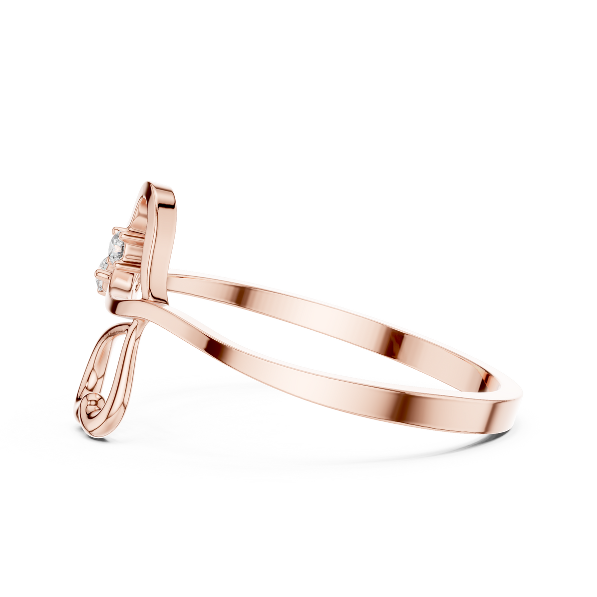 Elegant Heart Diamond Ring in 14K Gold