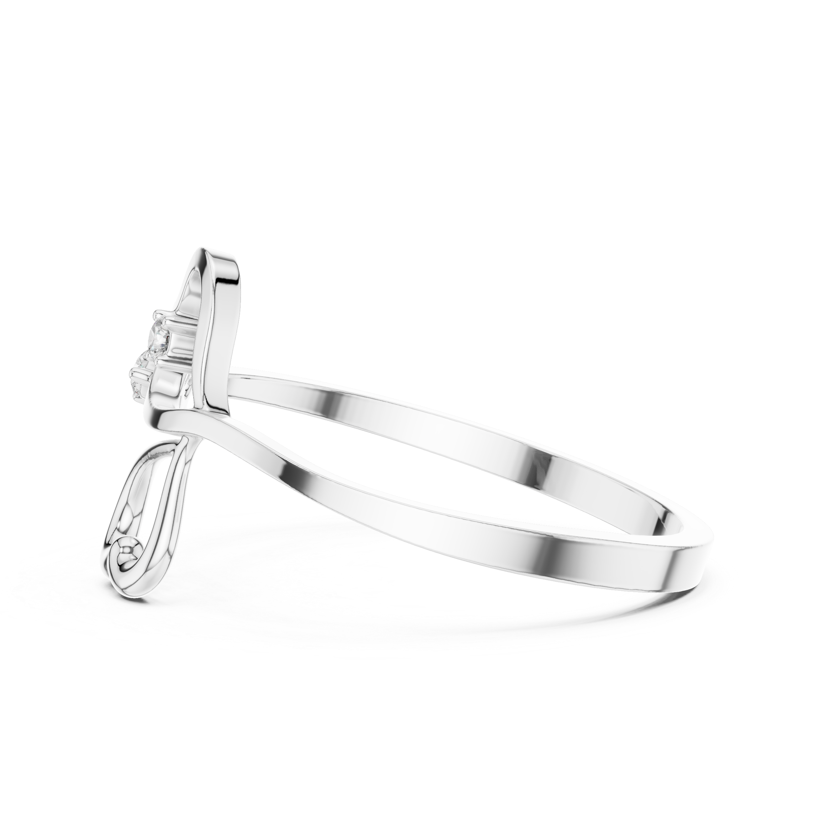 Elegant Heart Diamond Ring in 14K Gold