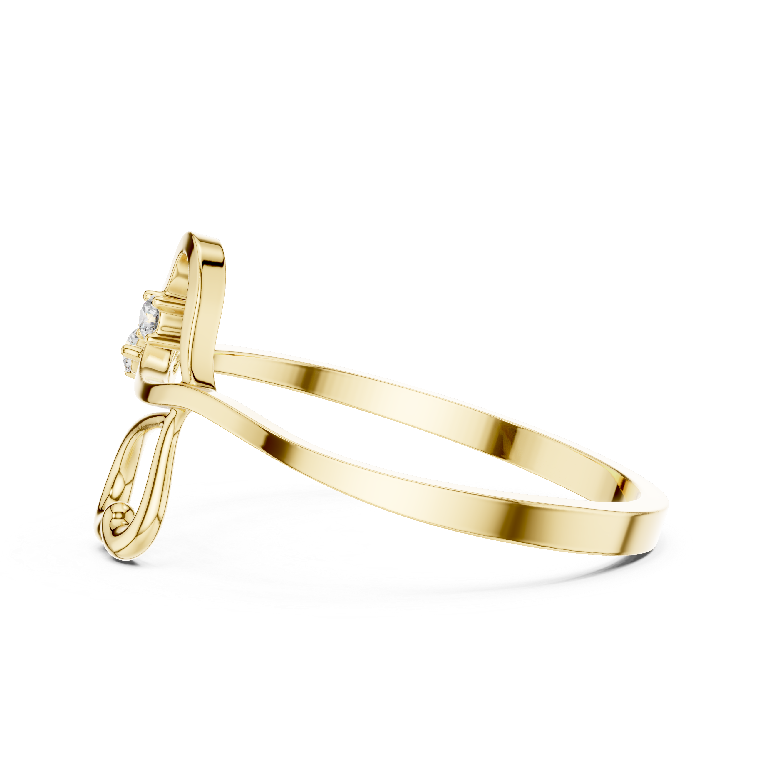 Elegant Heart Diamond Ring in 14K Gold