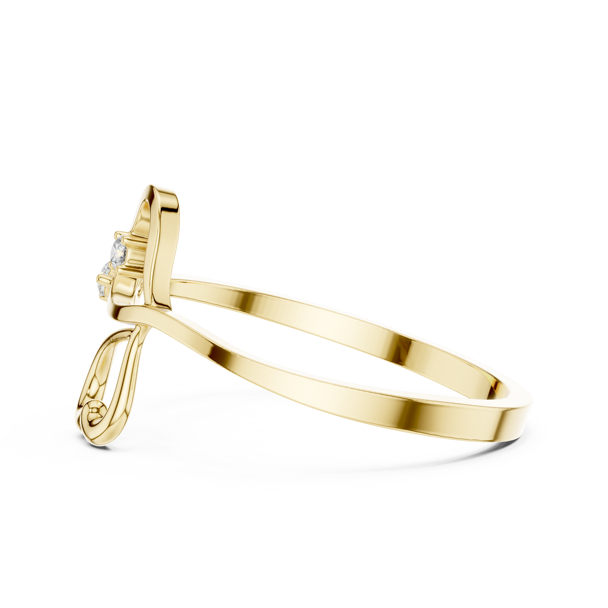 Elegant Heart Diamond Ring in 14K Gold