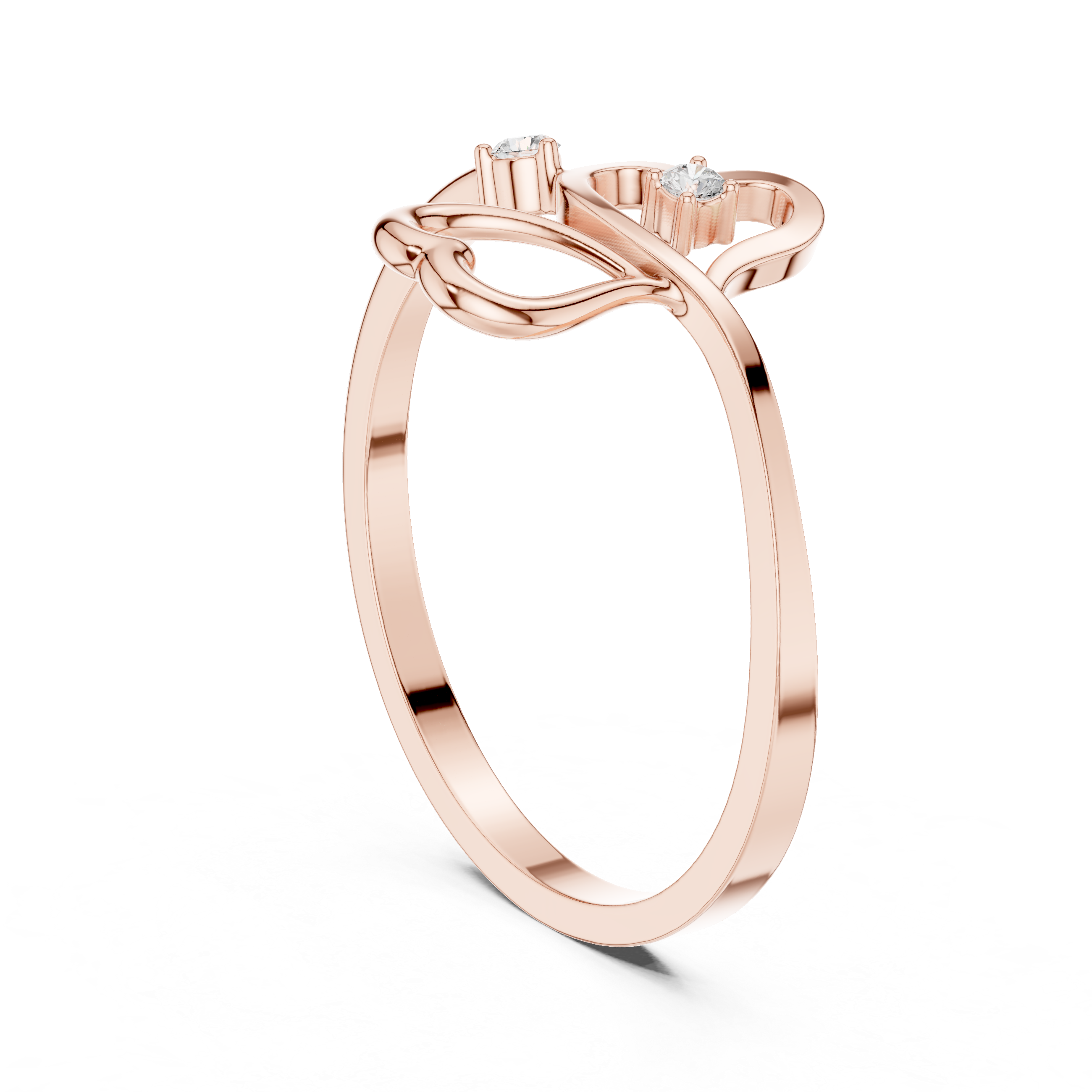 Elegant Heart Diamond Ring in 14K Gold