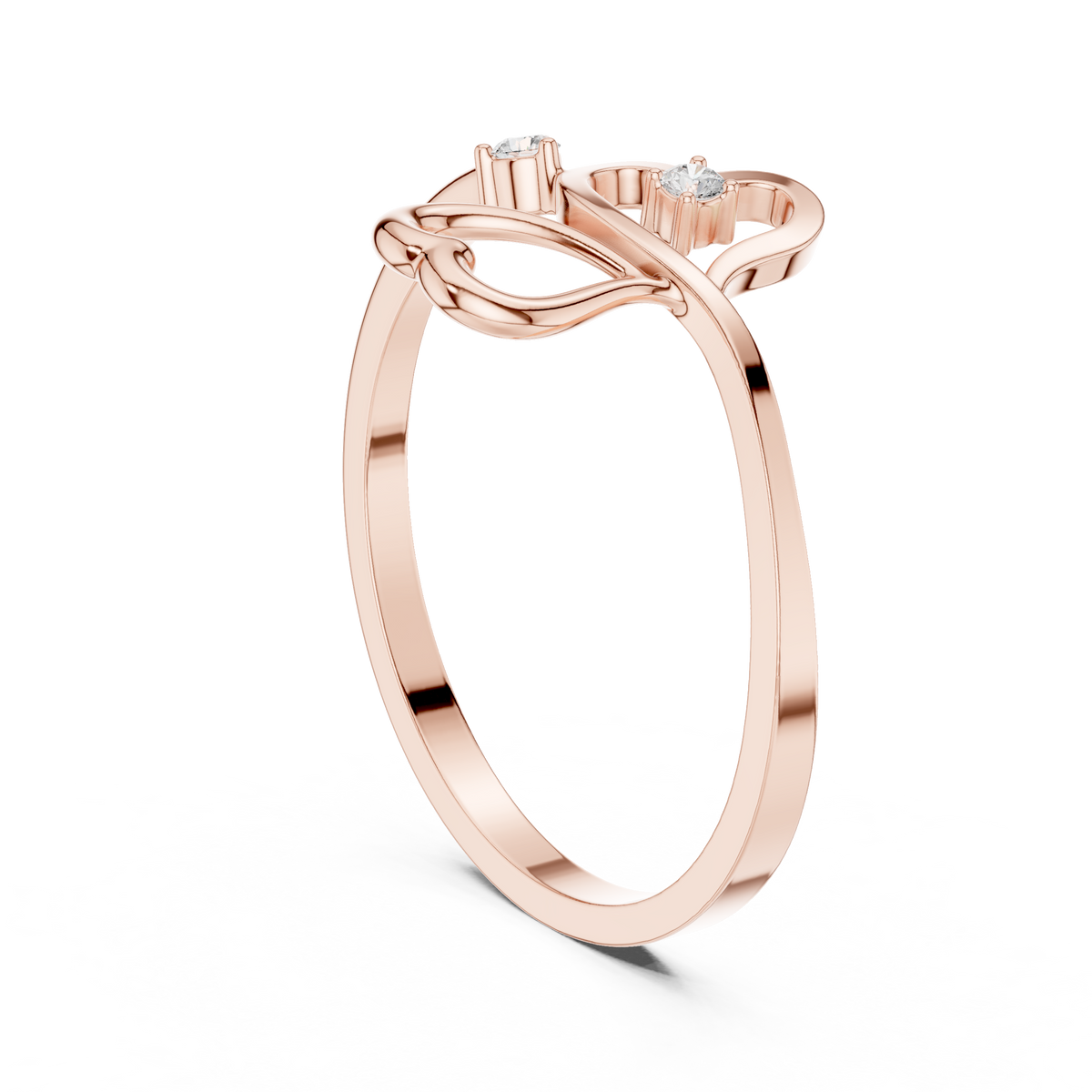 Elegant Heart Diamond Ring in 14K Gold
