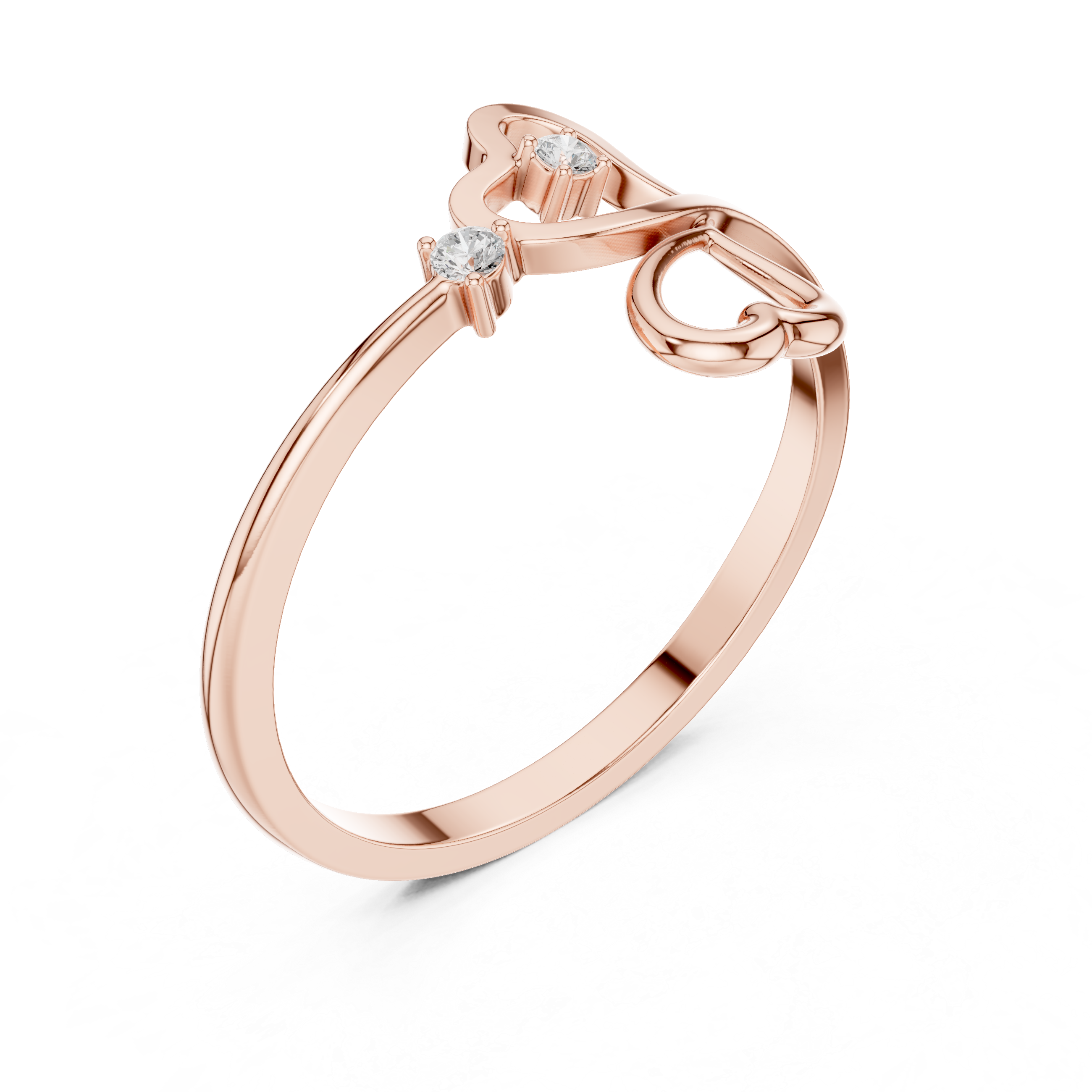 Elegant Heart Diamond Ring in 14K Gold