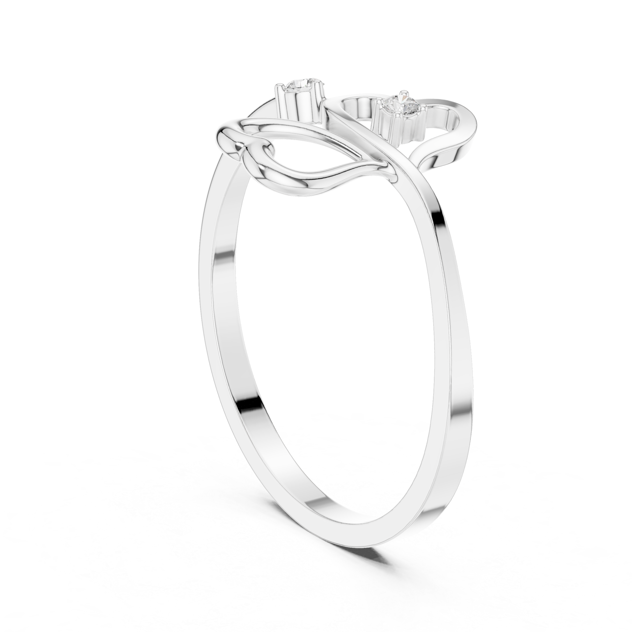 Elegant Heart Diamond Ring in 14K Gold