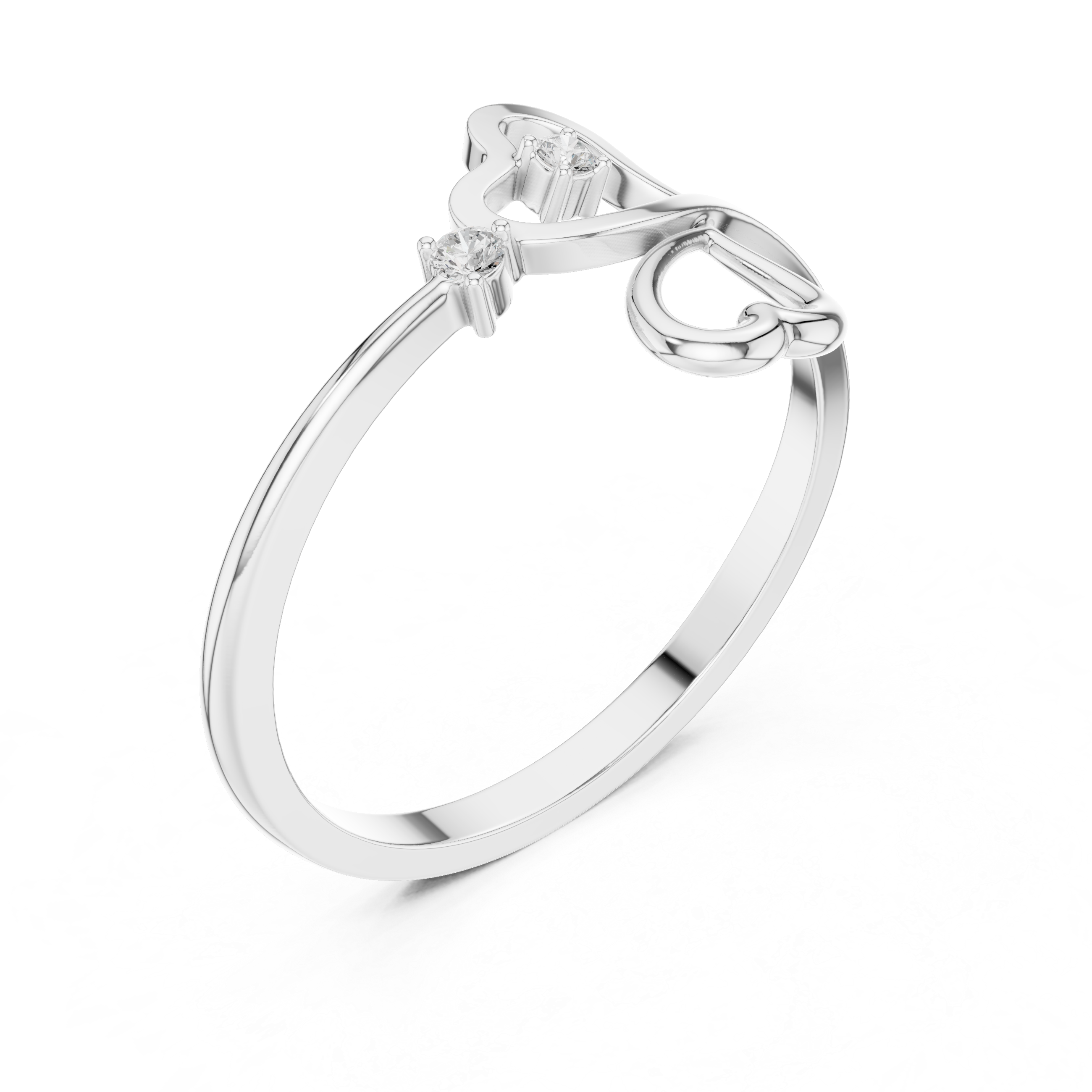 Elegant Heart Diamond Ring in 14K Gold