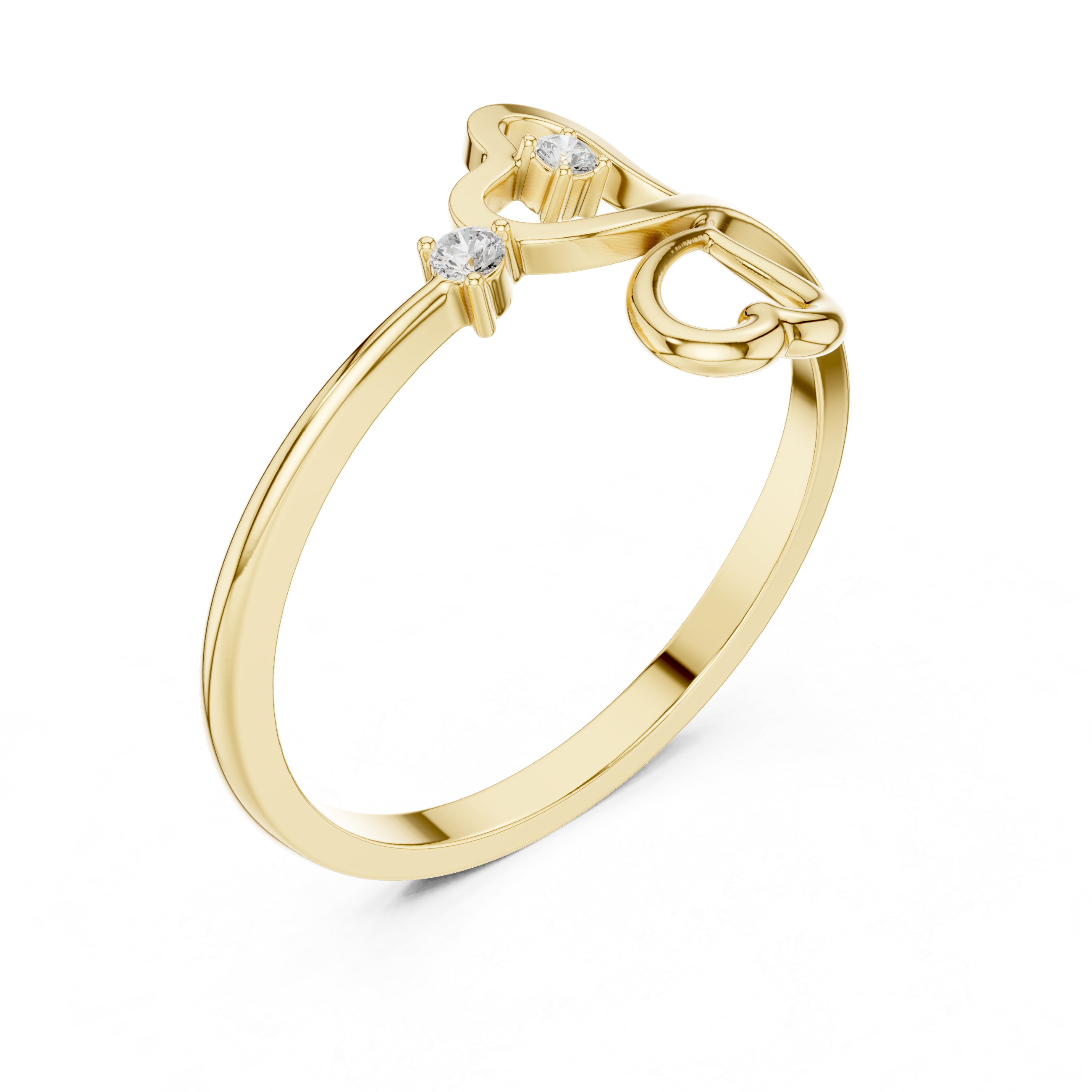 Elegant Heart Diamond Ring in 14K Gold
