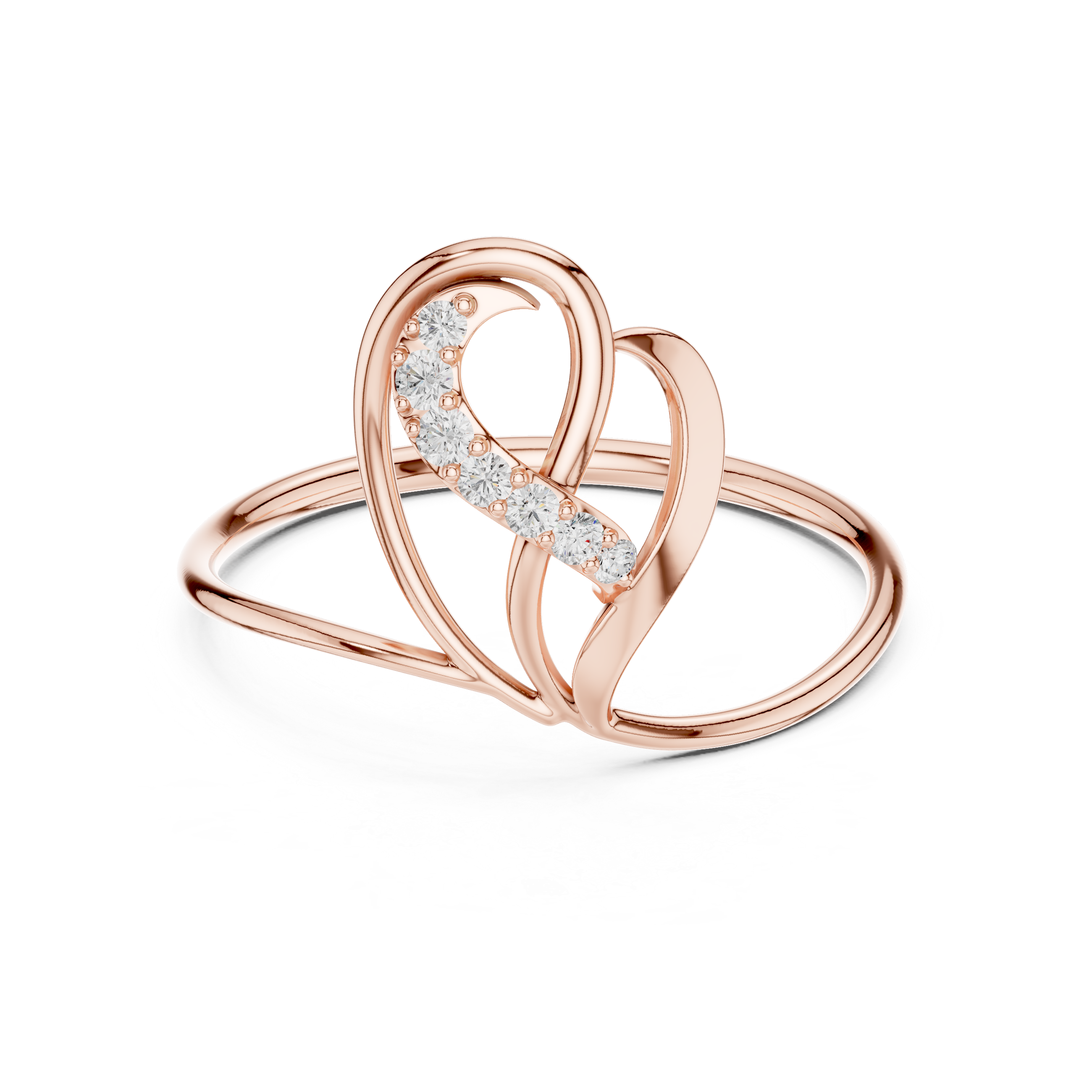 Elegant Solitaire Diamond Designer Ring in 14KT Gold