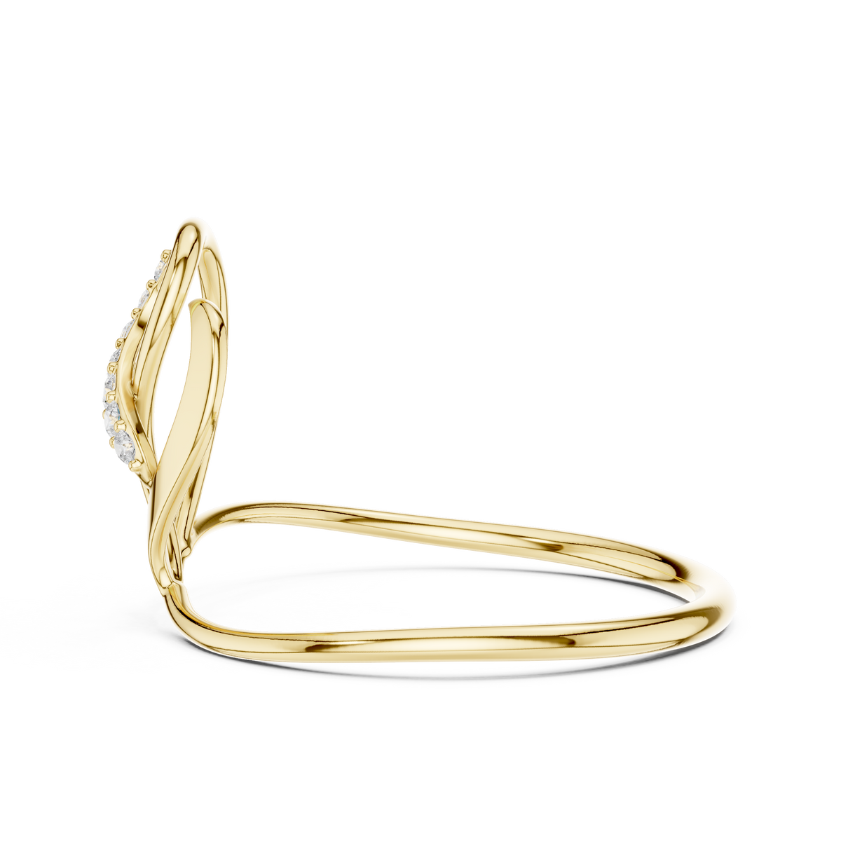 Elegant Solitaire Diamond Designer Ring in 14KT Gold