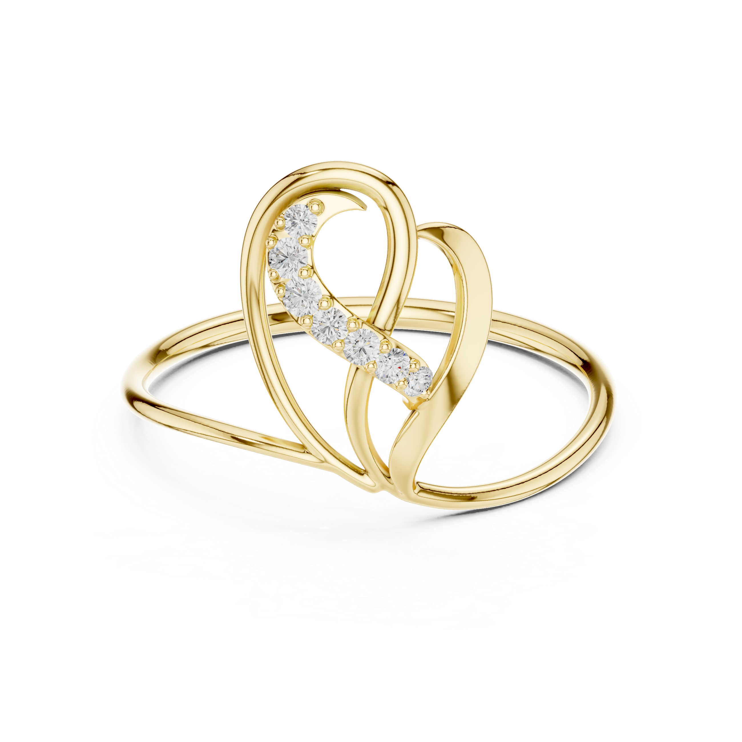 Elegant Solitaire Diamond Designer Ring in 14KT Gold