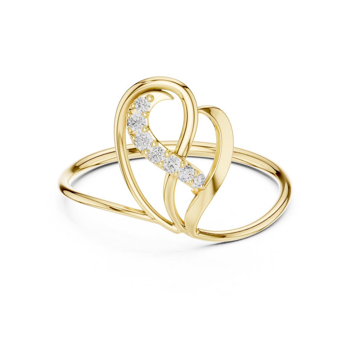 Elegant Solitaire Diamond Designer Ring in 14KT Gold