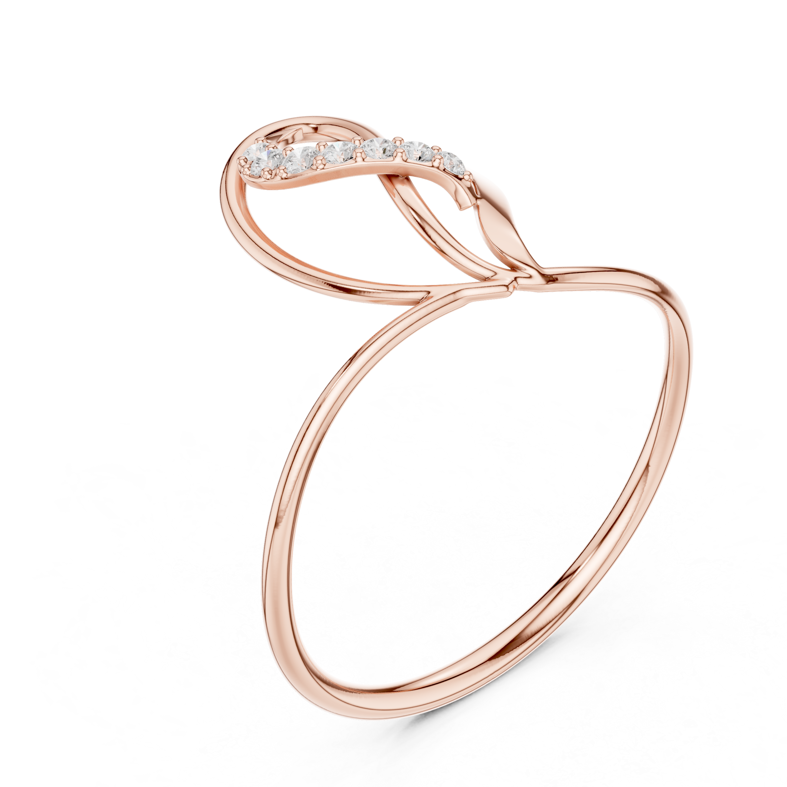 Elegant Solitaire Diamond Designer Ring in 14KT Gold