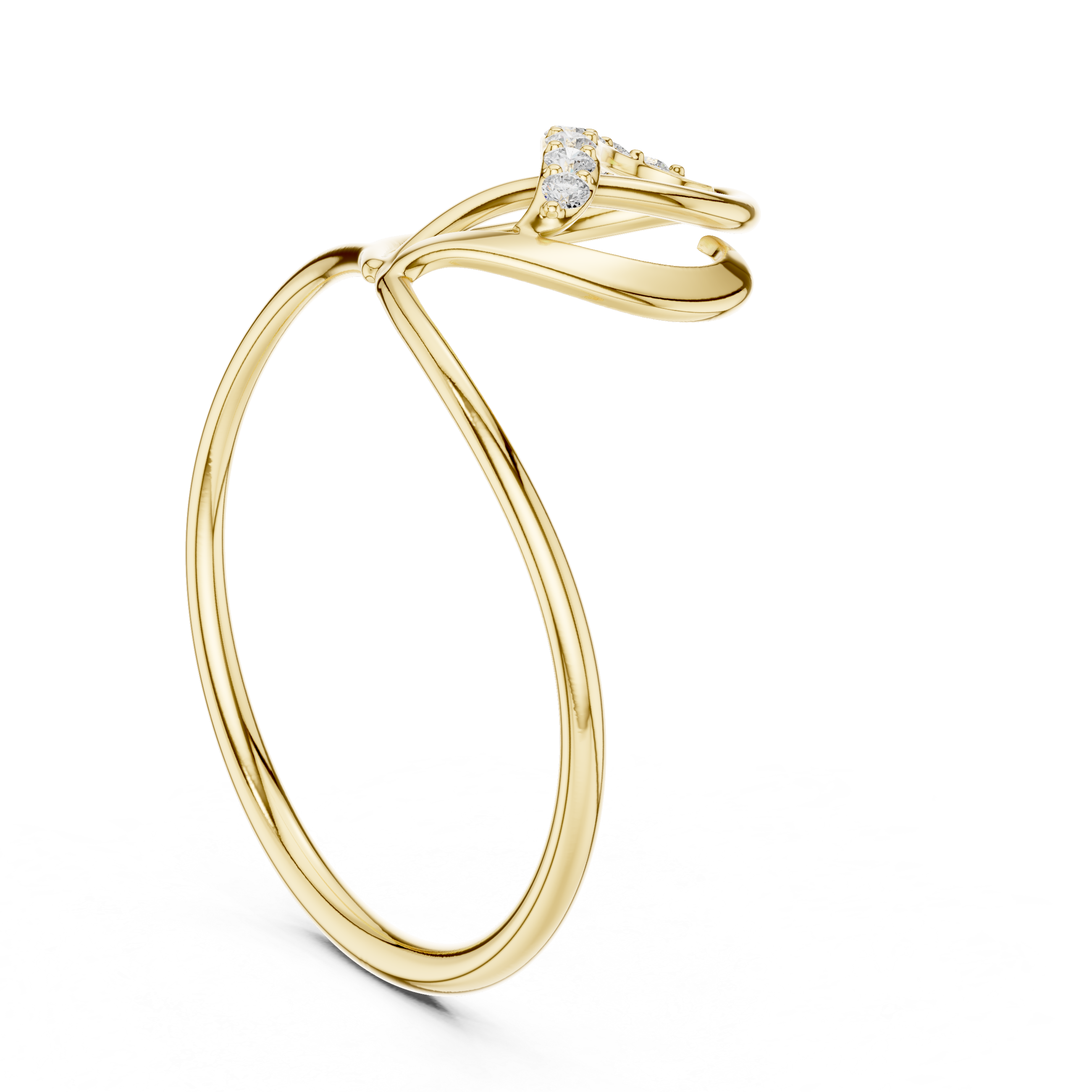 Elegant Solitaire Diamond Designer Ring in 14KT Gold