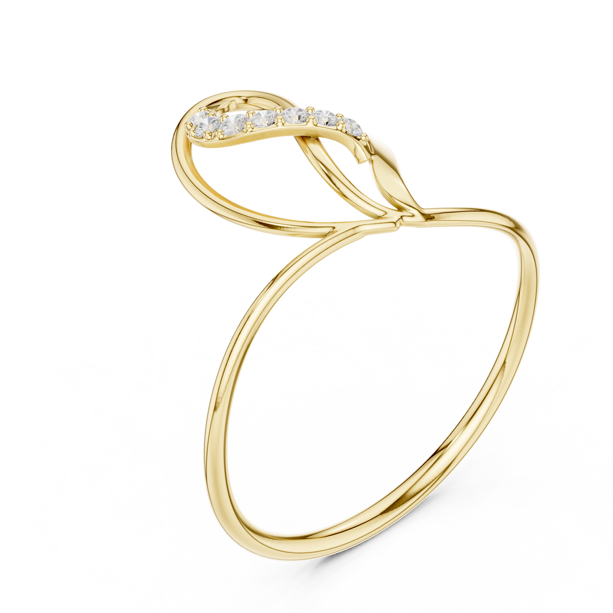 Elegant Solitaire Diamond Designer Ring in 14KT Gold
