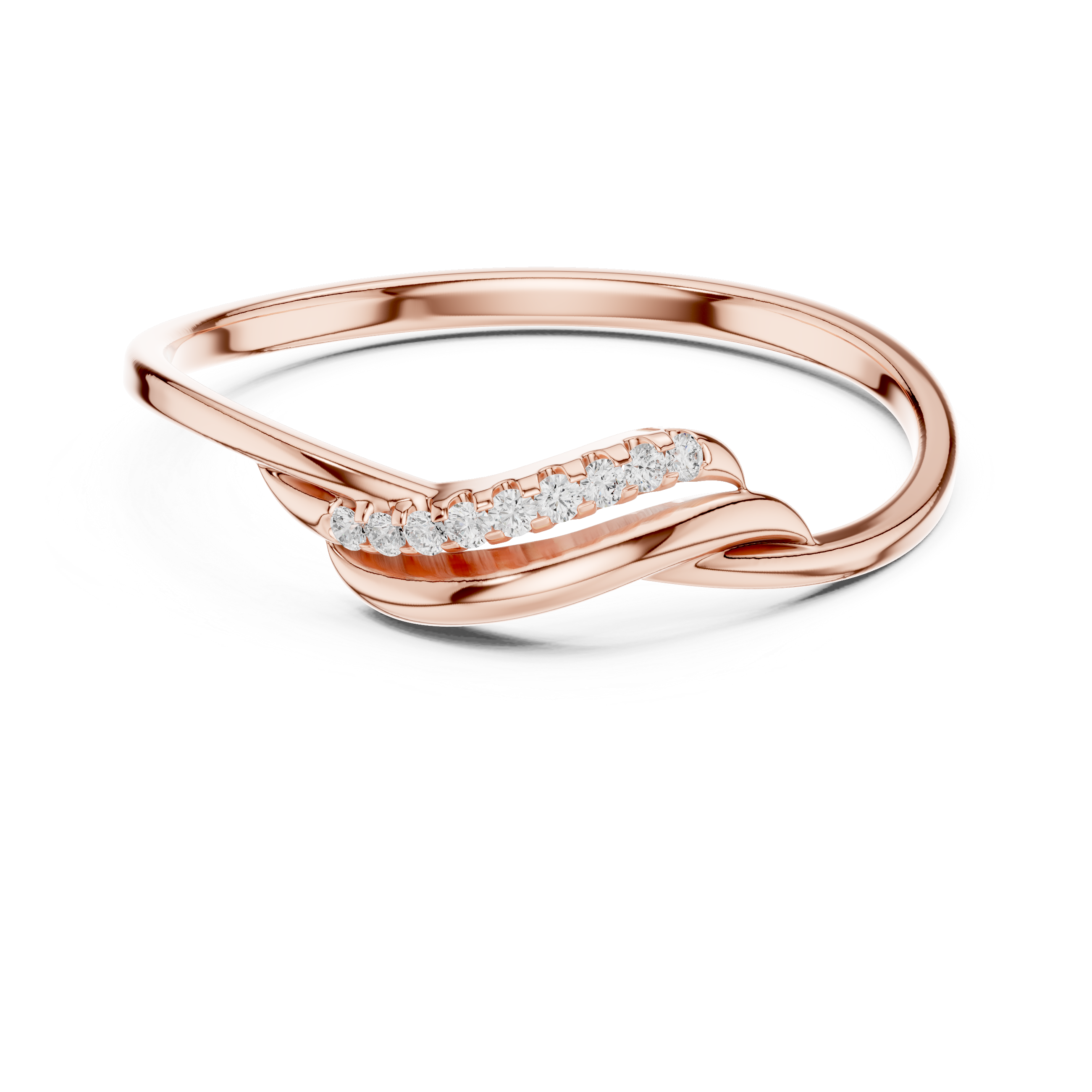 Minimalist Diamond Band Ring in 14KT Gold